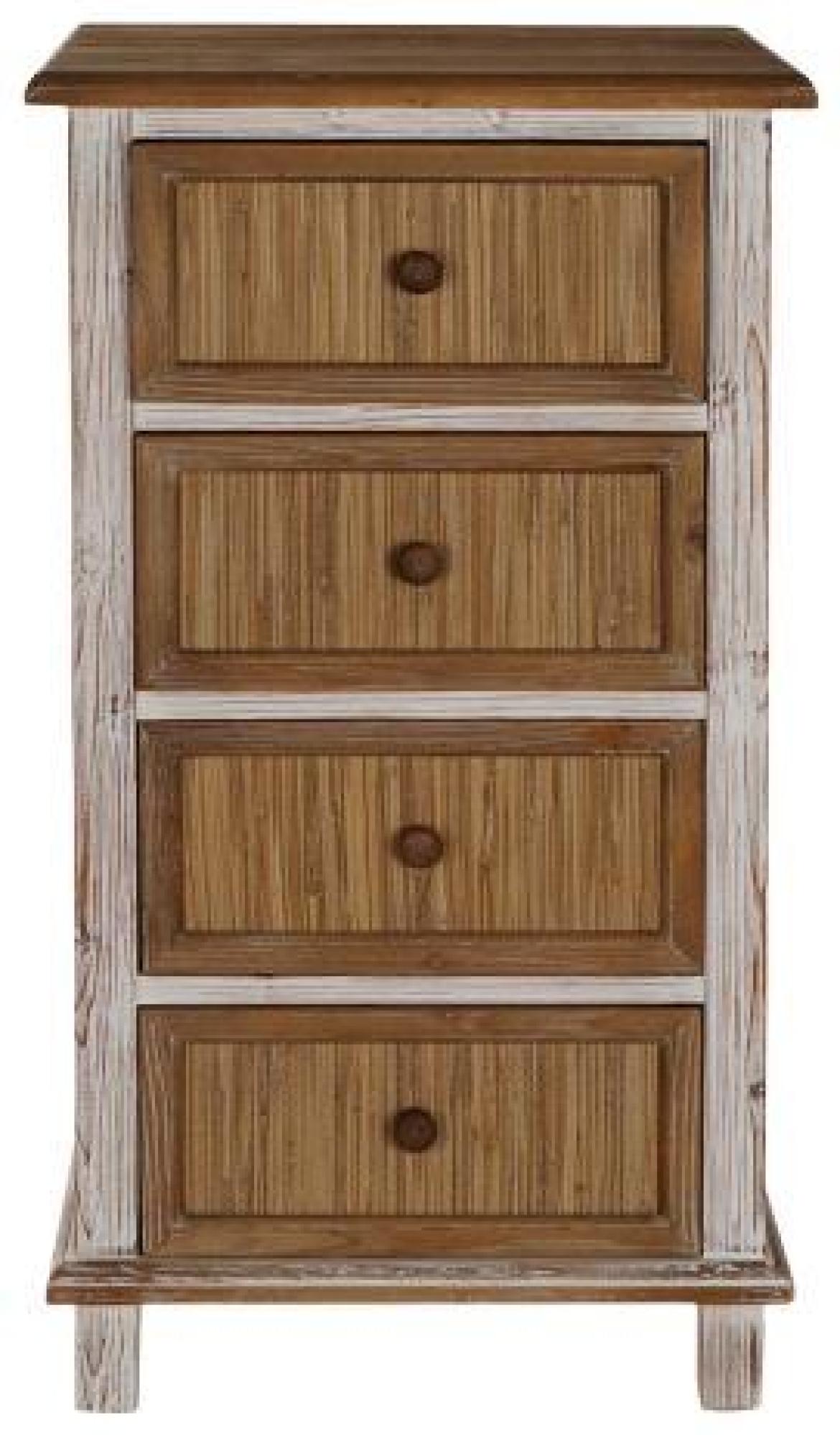 Product photograph of Distressed Grey And Brown 4 Drawer Narrow Chest from Choice Furniture Superstore.