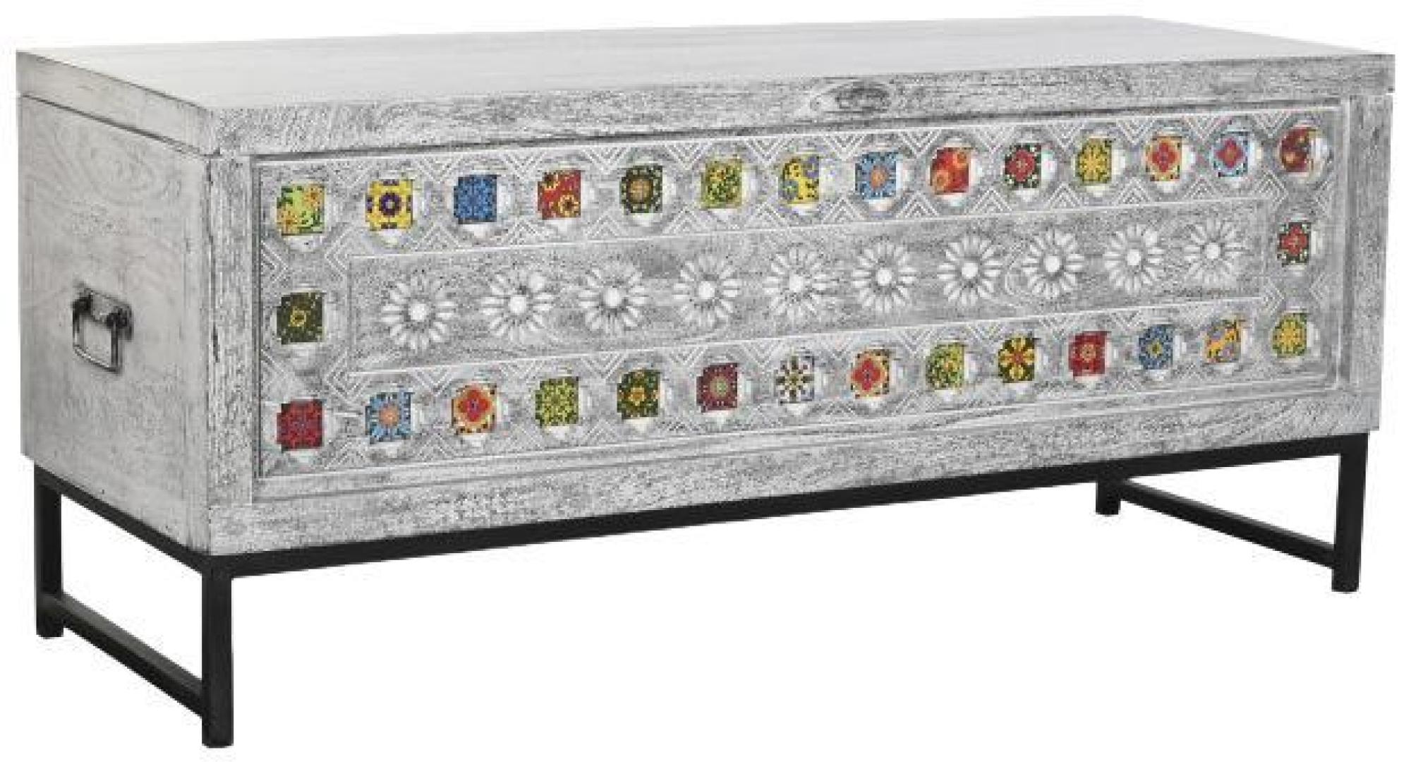 Product photograph of Indian Multi Coloured Wood Trunk from Choice Furniture Superstore.