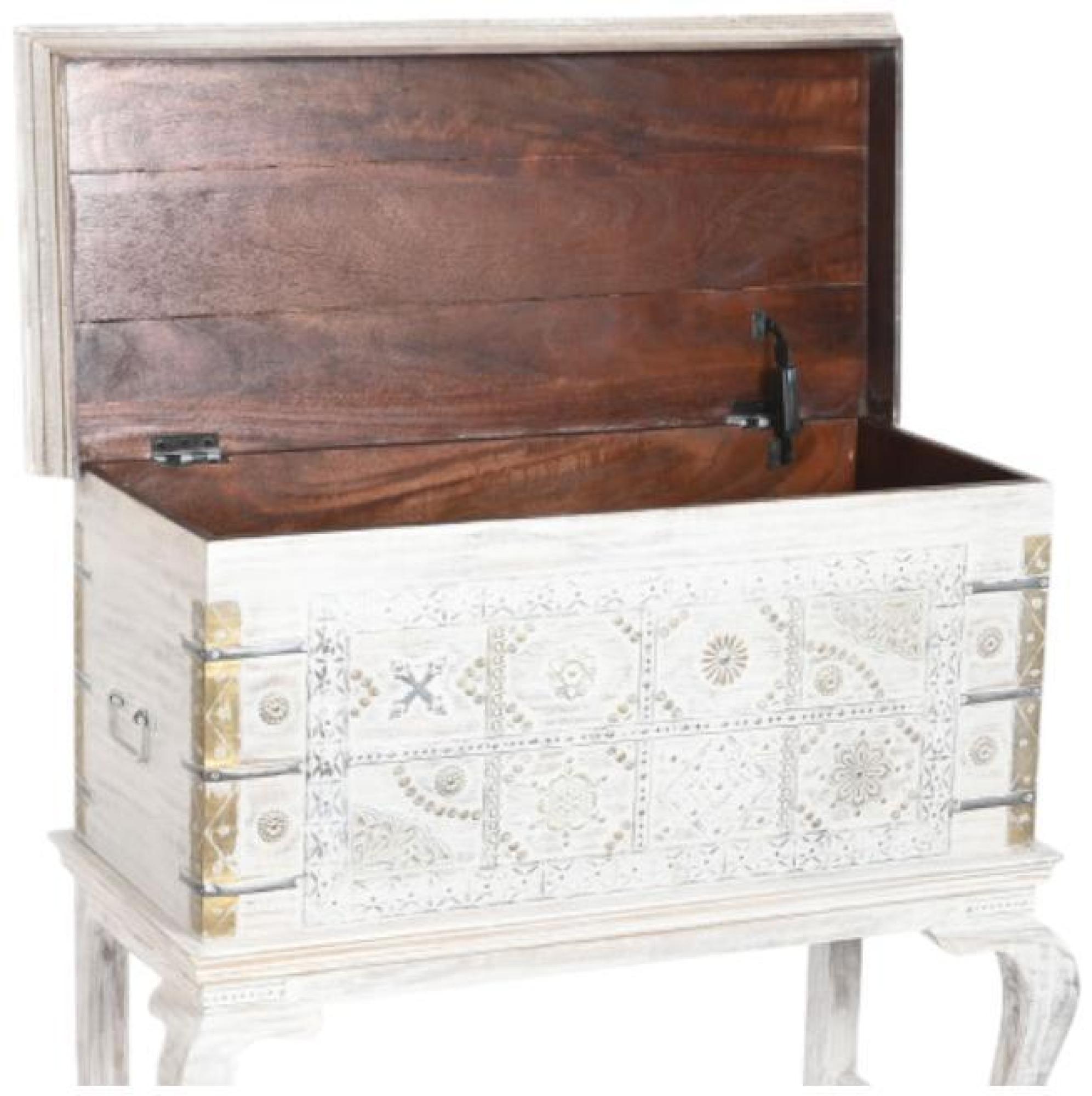 Product photograph of Indian White Mango Trunk from Choice Furniture Superstore.