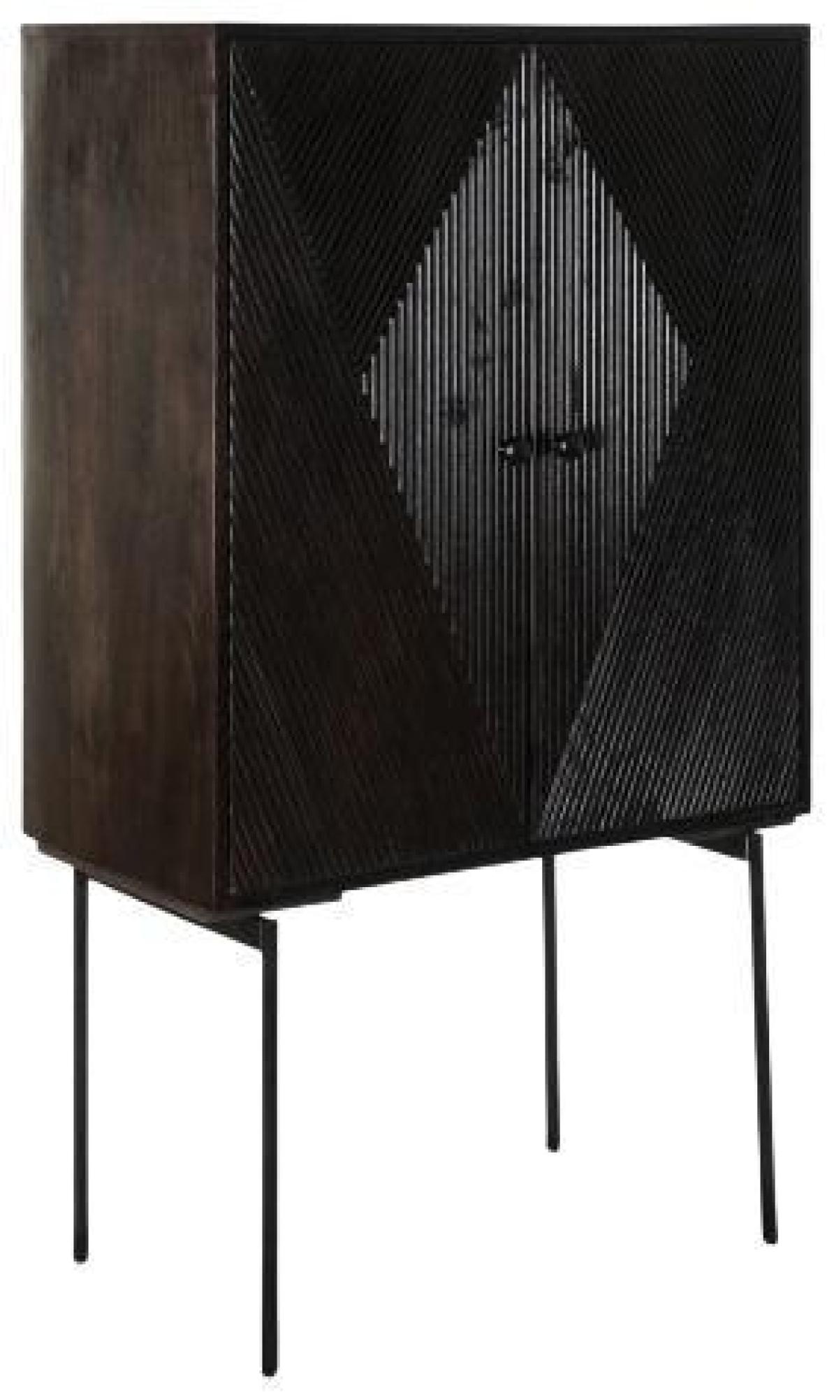 Product photograph of Dark Mango Wood 2 Door Hall Cabinet from Choice Furniture Superstore.