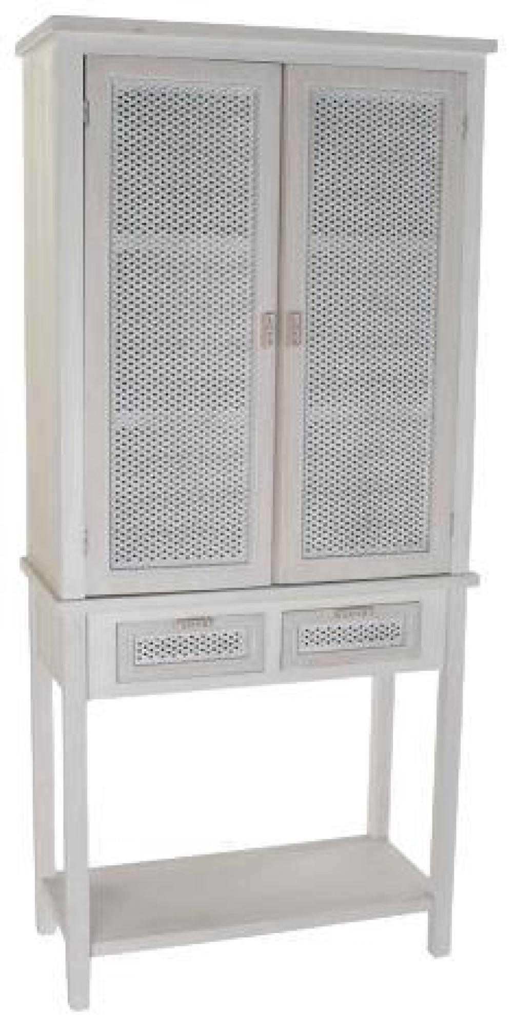 Product photograph of Traditional White Wood 2 Door Hall Cabinet from Choice Furniture Superstore.