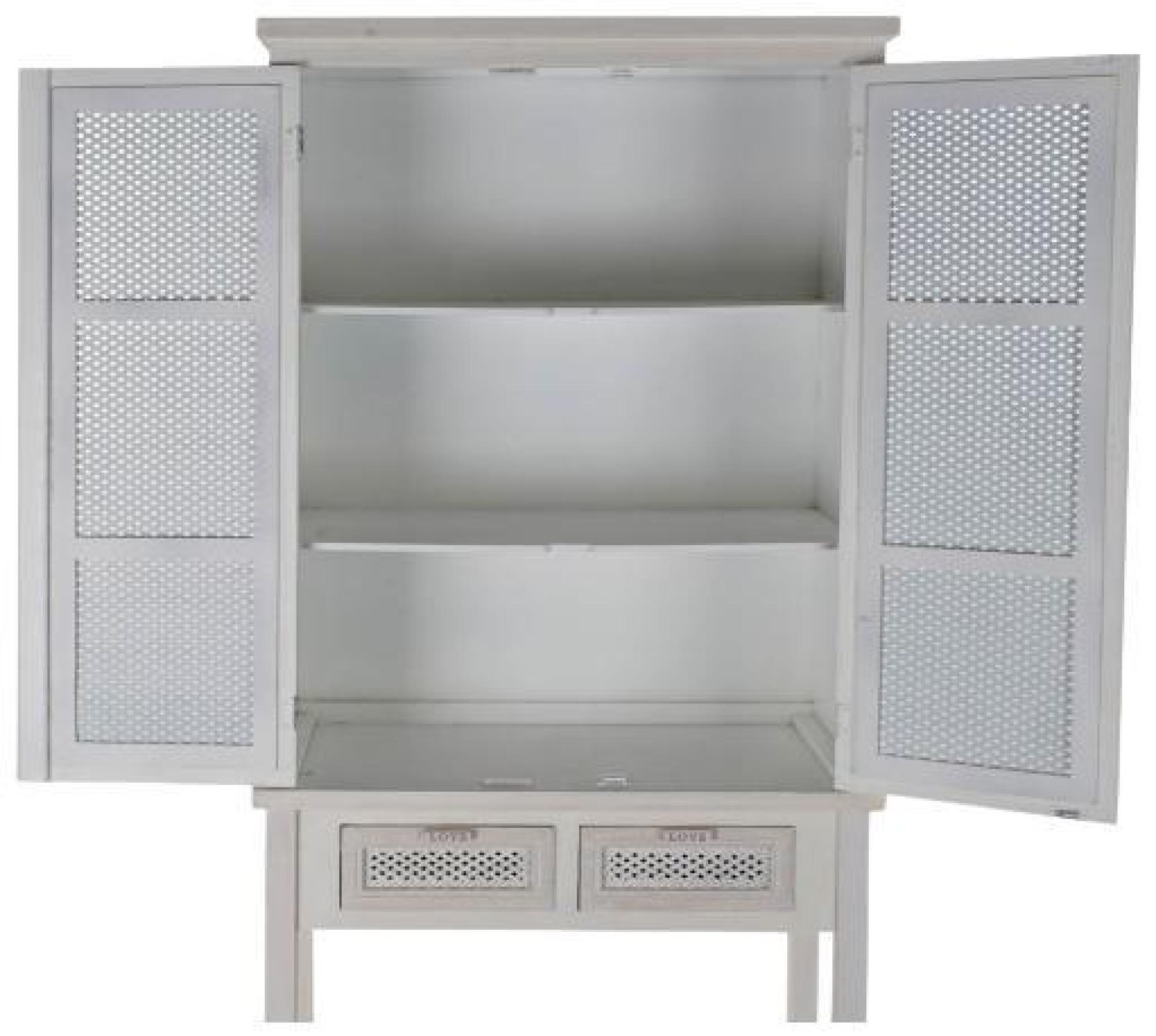 Product photograph of Traditional White Wood 2 Door Hall Cabinet from Choice Furniture Superstore.