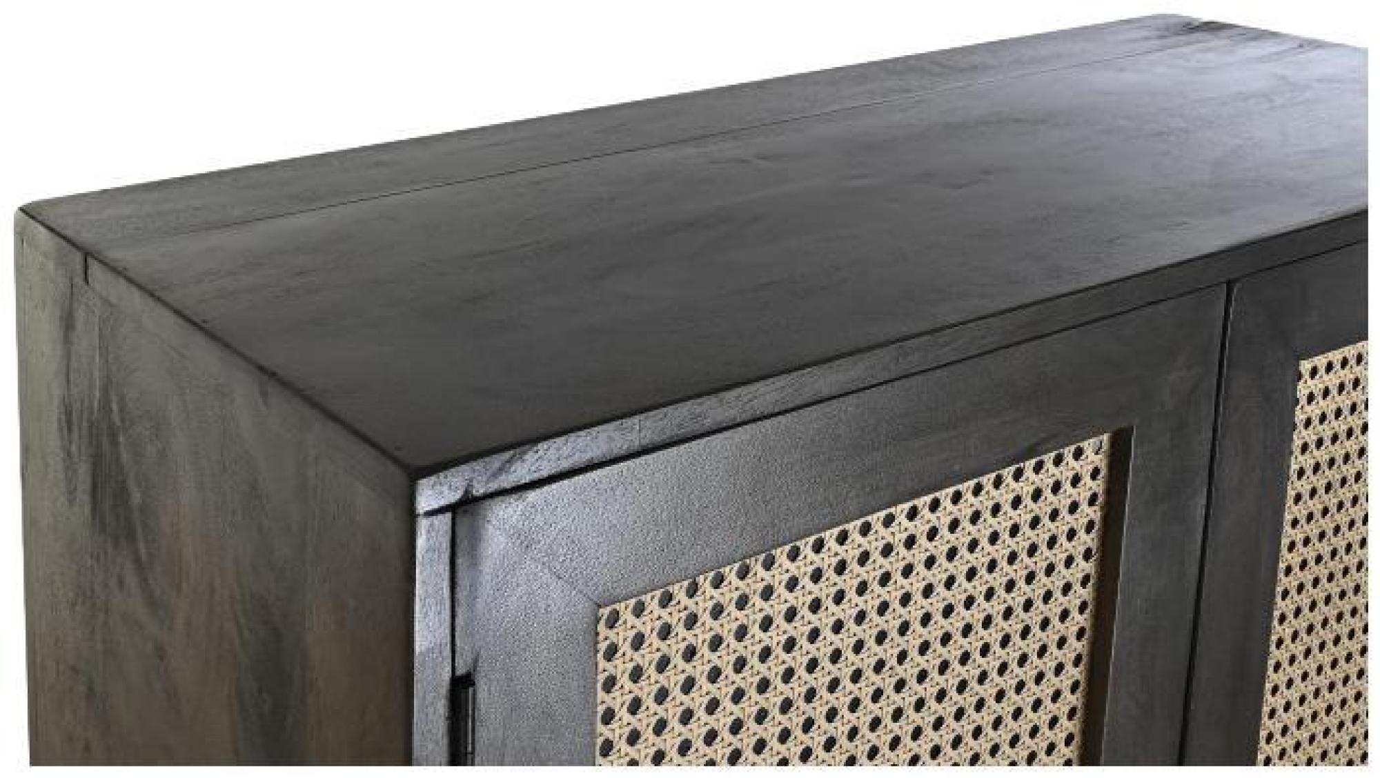 Product photograph of Brown And Rattan 2 Door Hall Cabinet from Choice Furniture Superstore.
