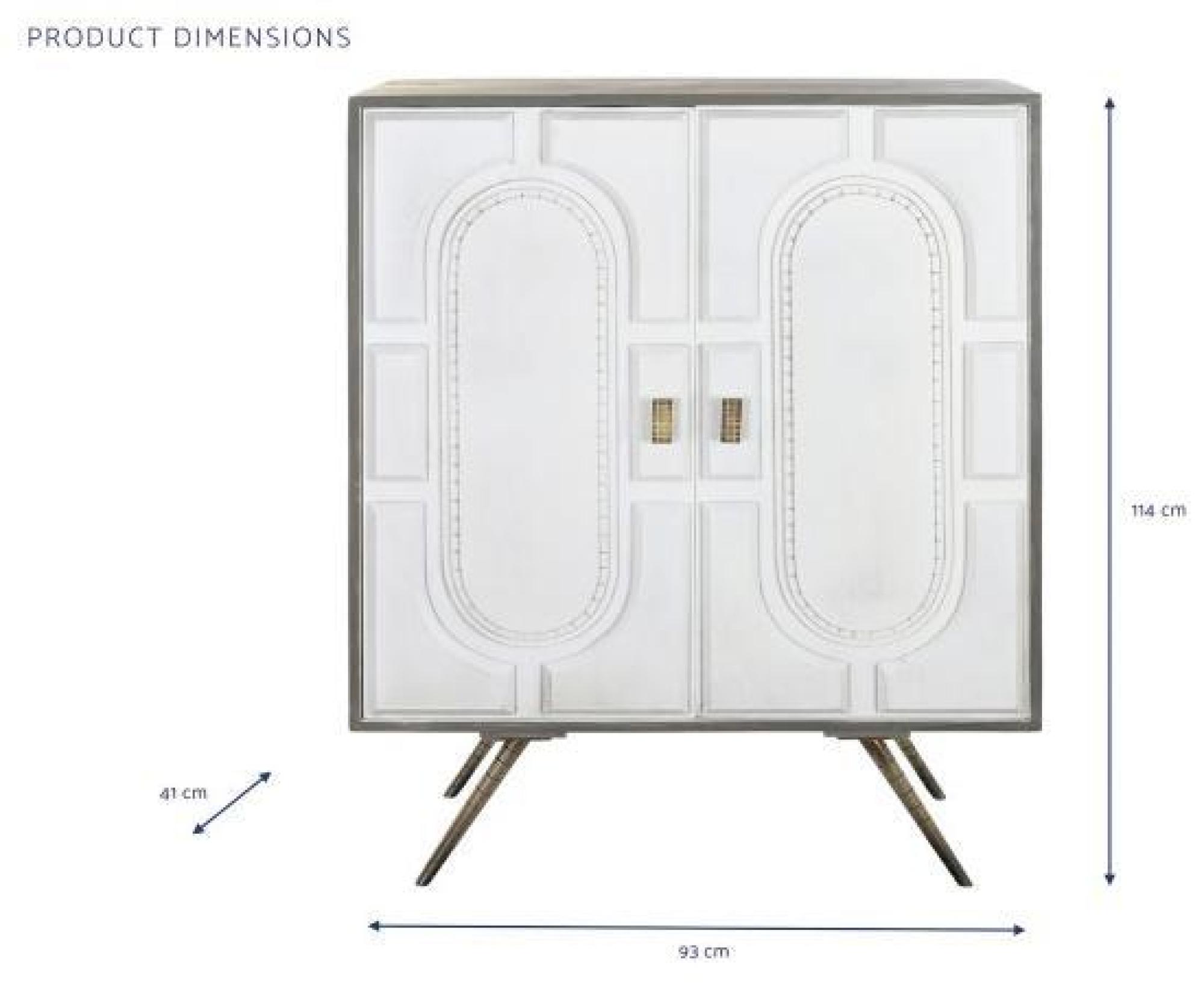 Product photograph of Yanam White Mango Wood Small 2 Door Sideboard from Choice Furniture Superstore.