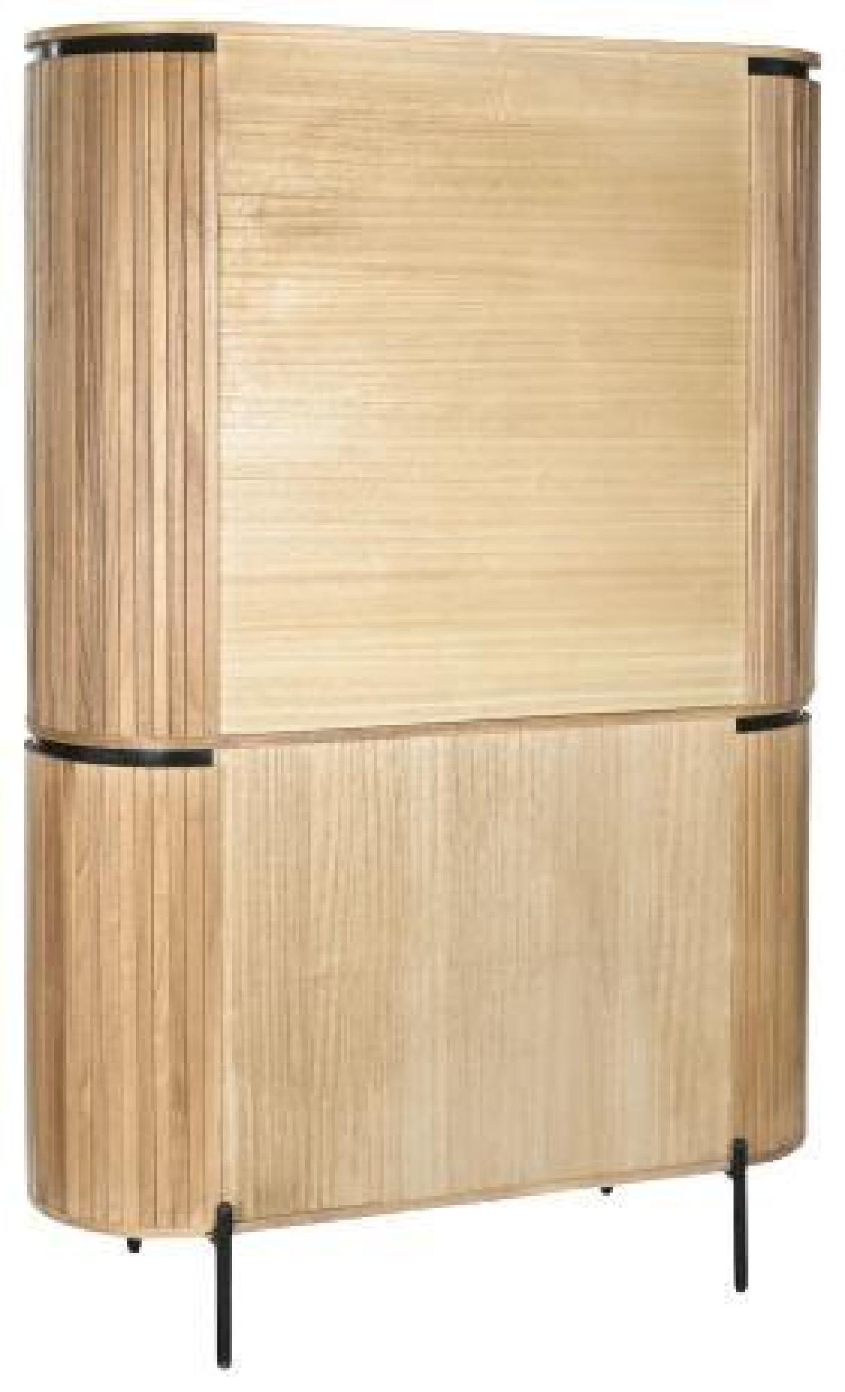 Product photograph of Natural Wood Fluted 2 Door Cabinet from Choice Furniture Superstore.