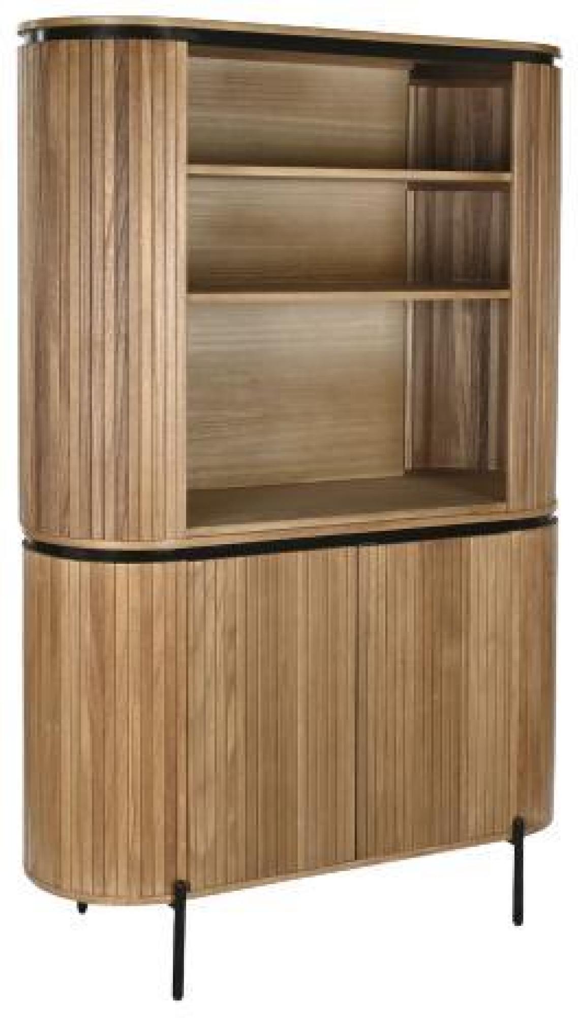 Product photograph of Natural Wood Fluted 2 Door Cabinet from Choice Furniture Superstore.