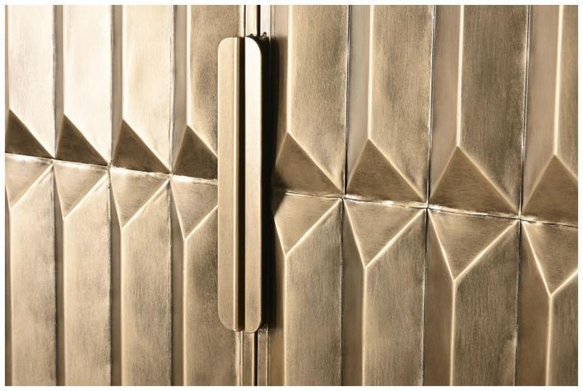 Product photograph of Modern Gold Metal 2 Door Hall Cabinet from Choice Furniture Superstore.