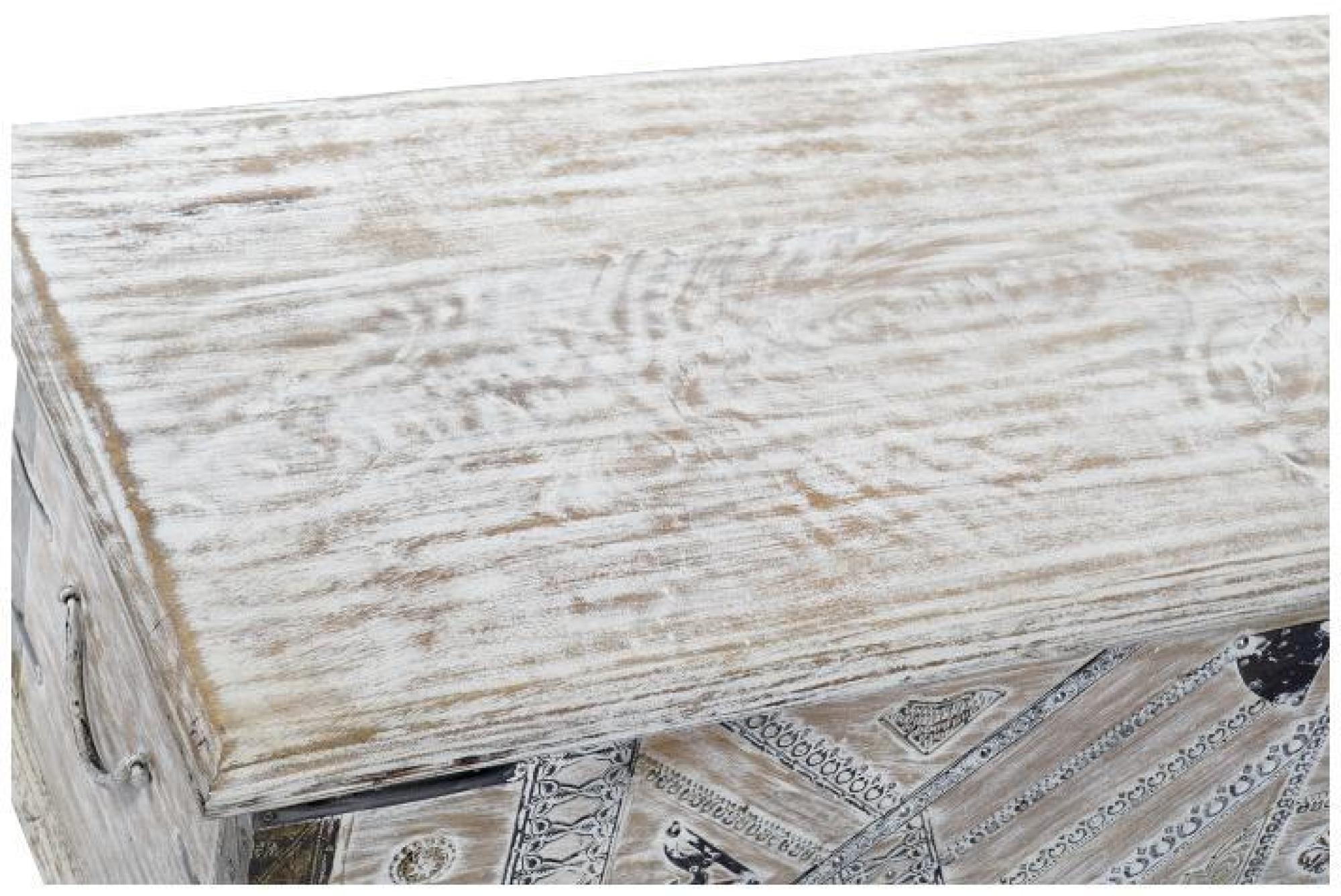 Product photograph of White Mango Wood Wheel Aged Blanket Box from Choice Furniture Superstore.