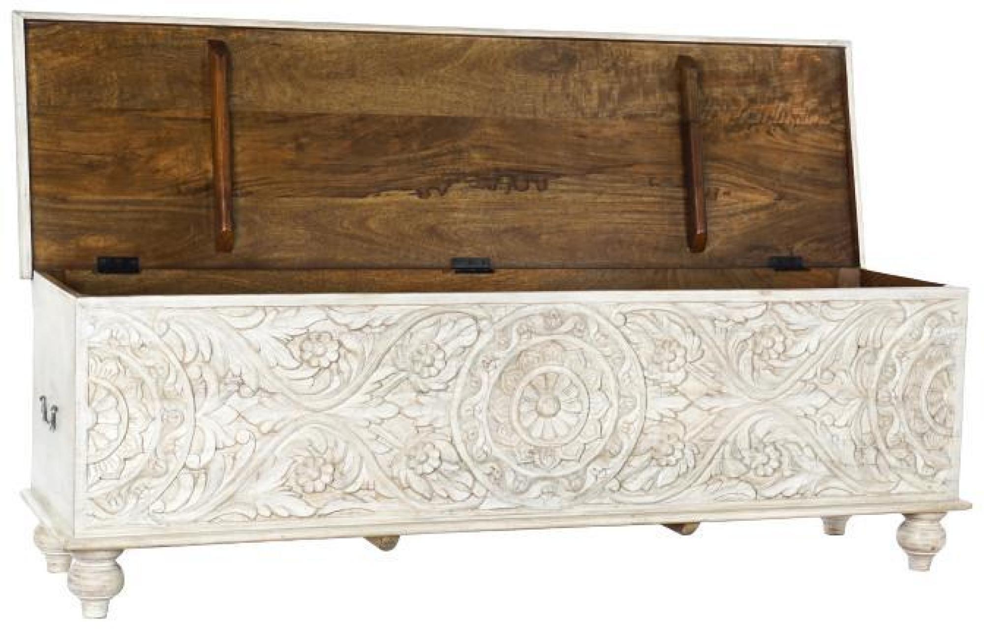 Product photograph of White Mango Wood Curved Blanket Box from Choice Furniture Superstore.