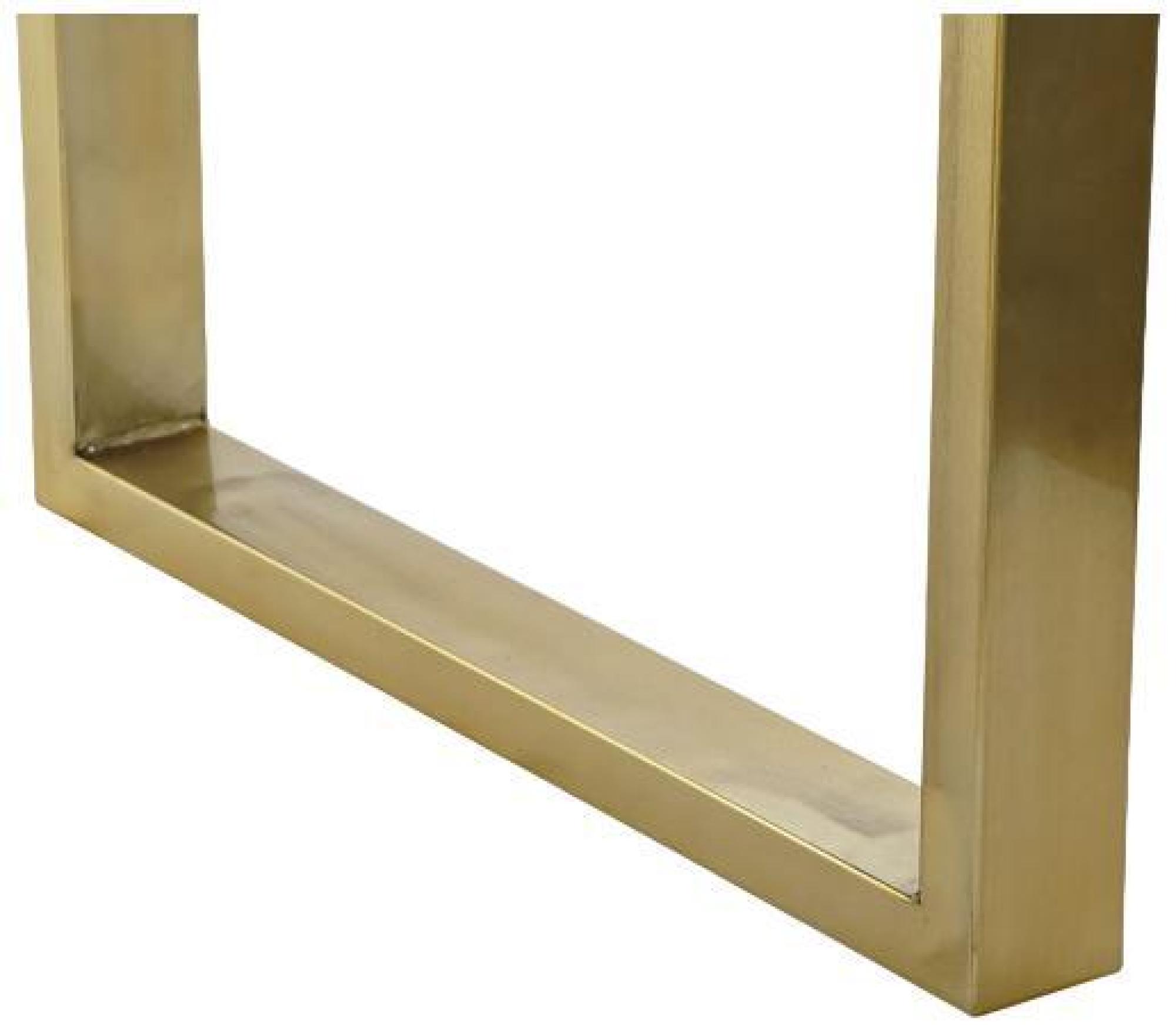Product photograph of Modern Black Mango Wood 6 Seater Dining Table With Gold Legs from Choice Furniture Superstore.