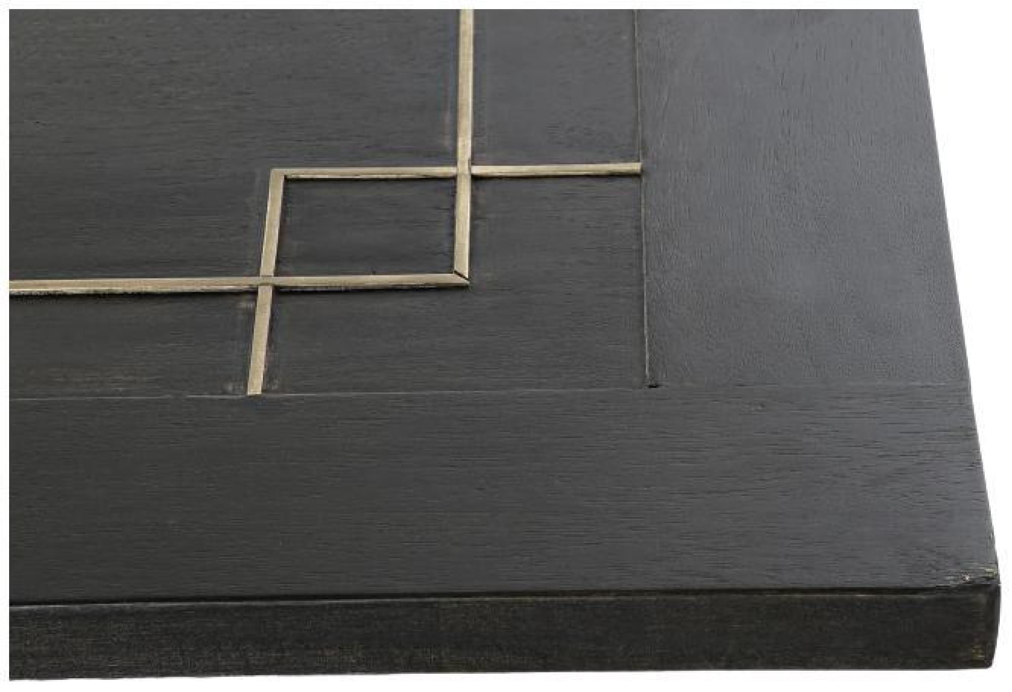 Product photograph of Modern Black Mango Wood 6 Seater Dining Table With Gold Legs from Choice Furniture Superstore.
