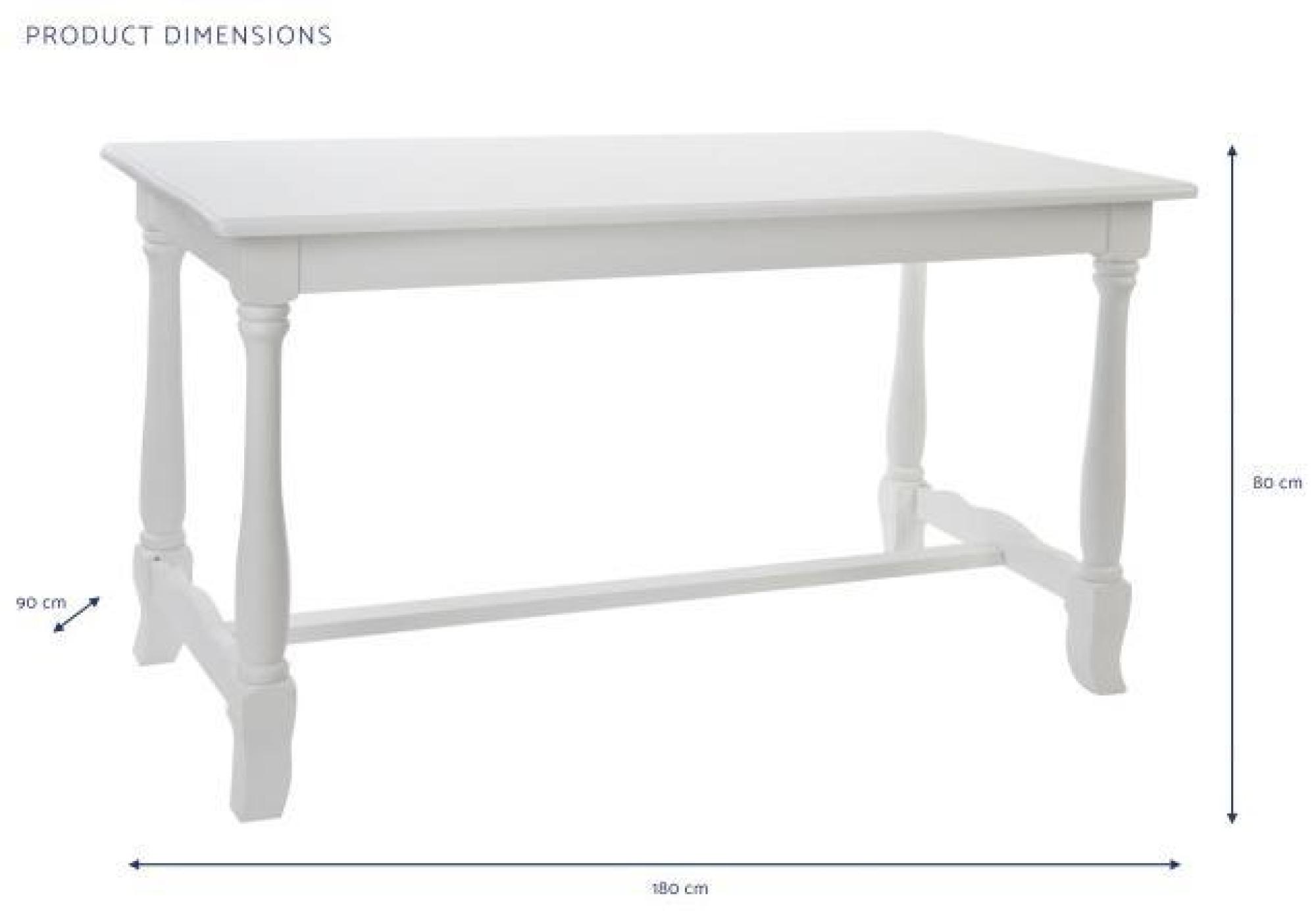 Product photograph of Traditional White Wood 6 Seater Refectory Dining Table from Choice Furniture Superstore.