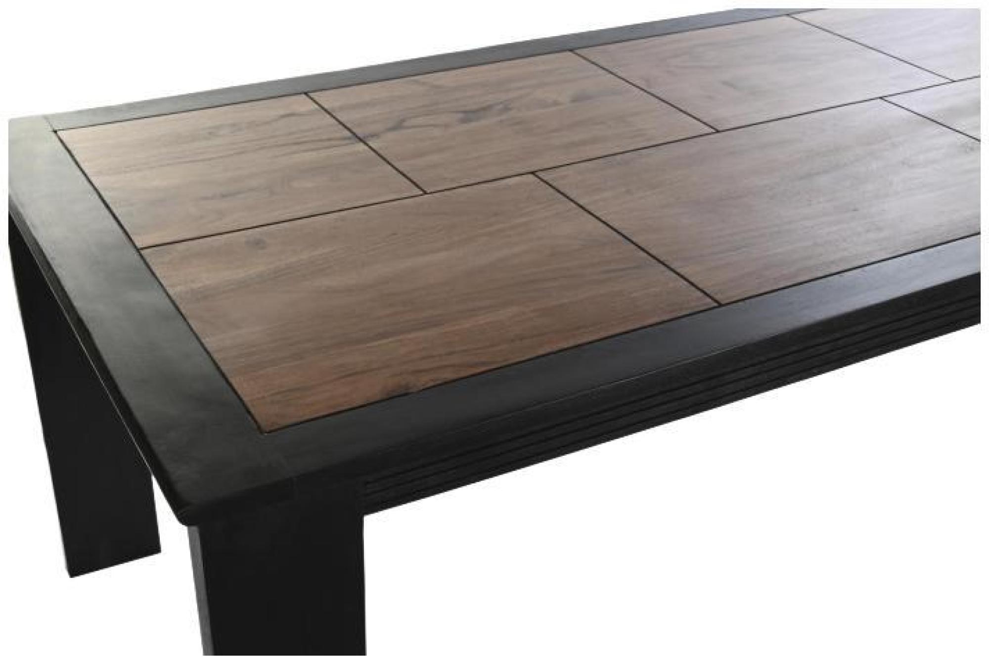 Product photograph of Long Island Dark Acacia Wood 6 Seater Dining Table from Choice Furniture Superstore.