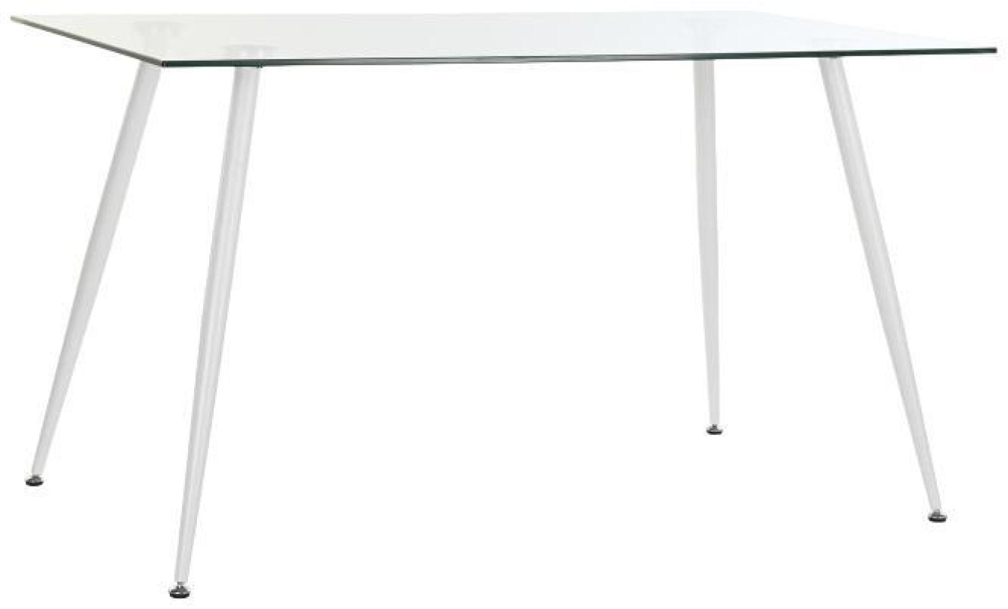 Product photograph of Quinn White 4 Seater Glass And Chrome Dining Table - Tempered Top from Choice Furniture Superstore.