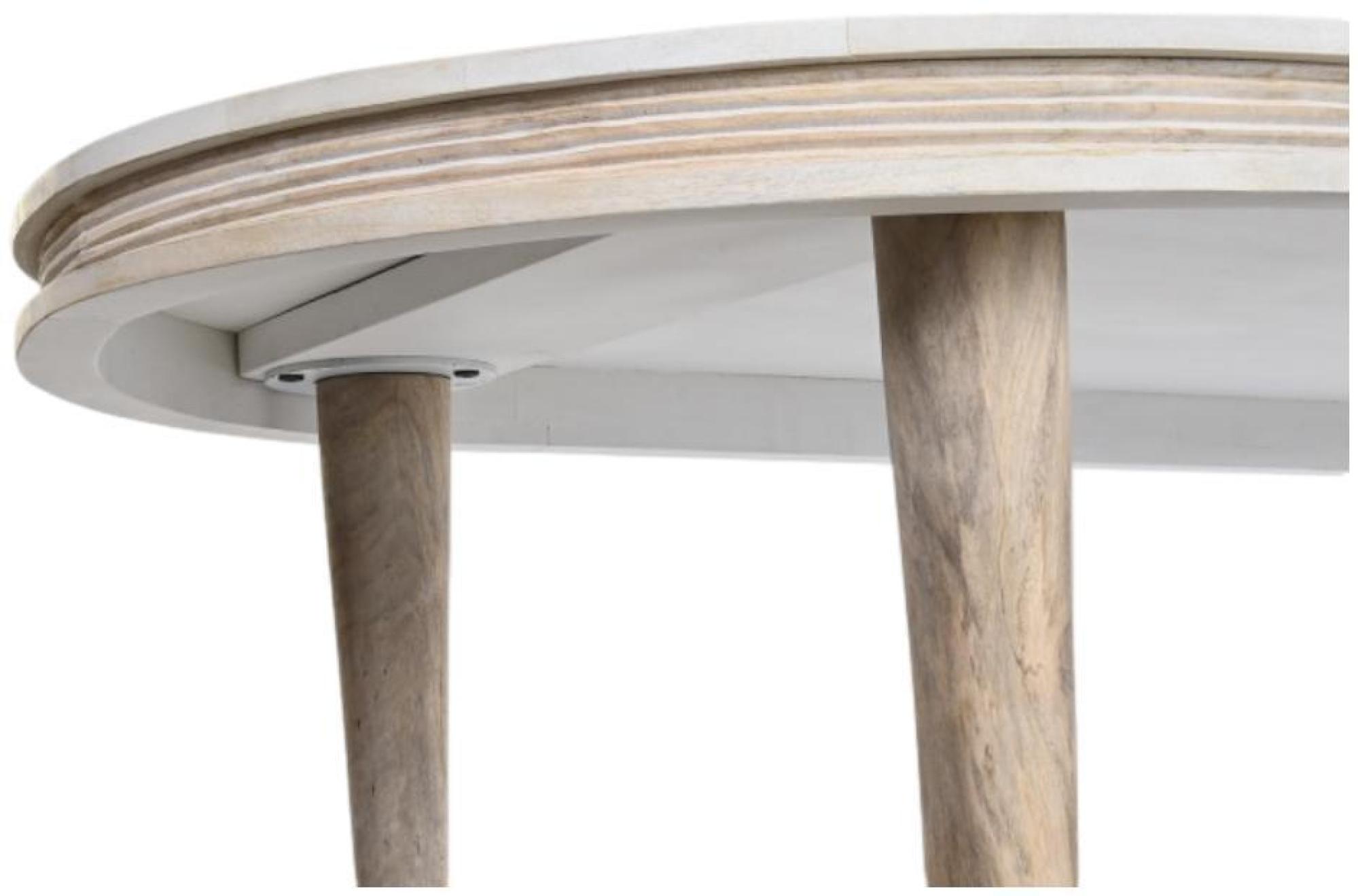 Product photograph of Modern White Mango Wood 6 Seater Oval Dining Table from Choice Furniture Superstore.