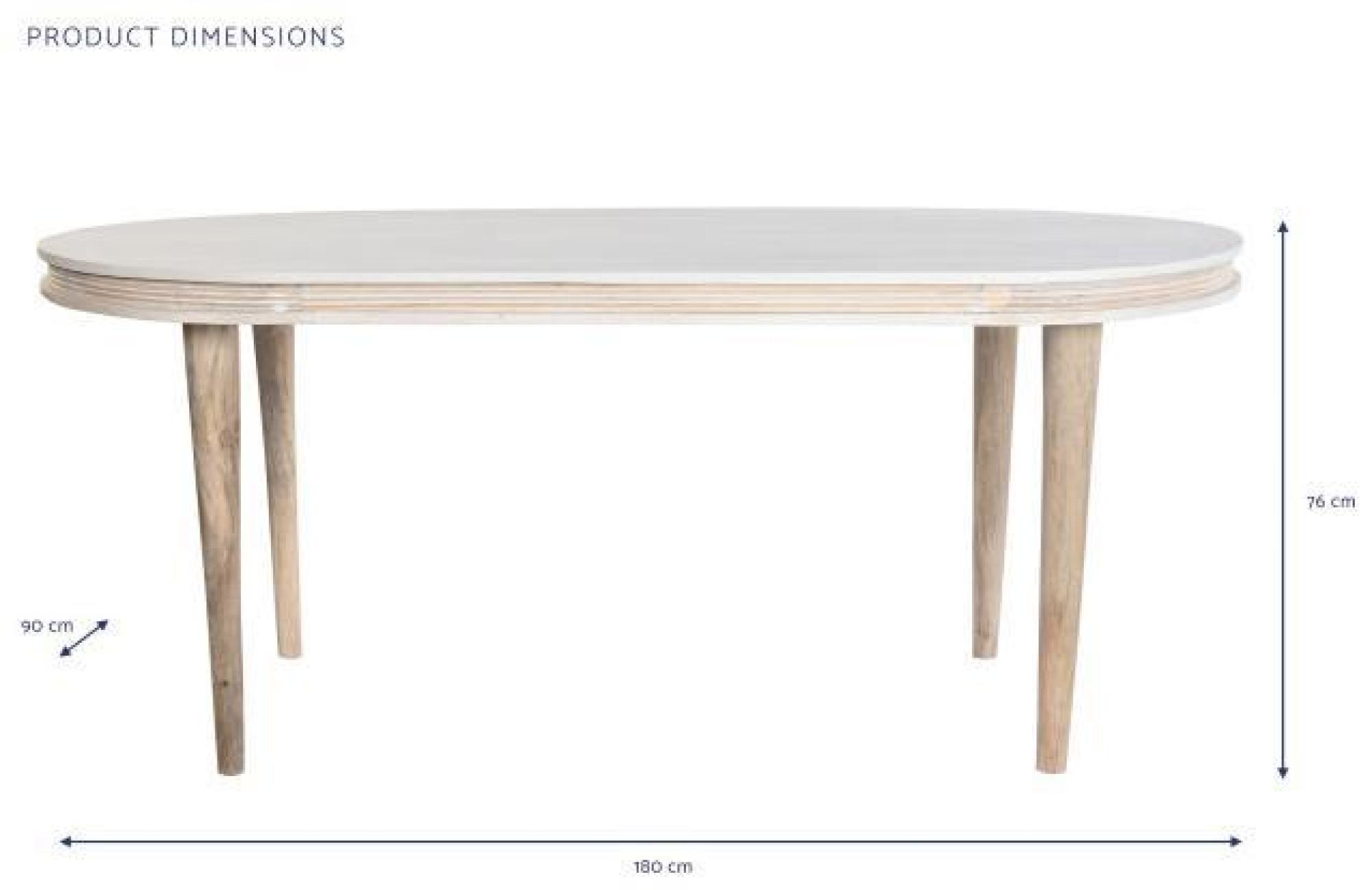Product photograph of Modern White Mango Wood 6 Seater Oval Dining Table from Choice Furniture Superstore.