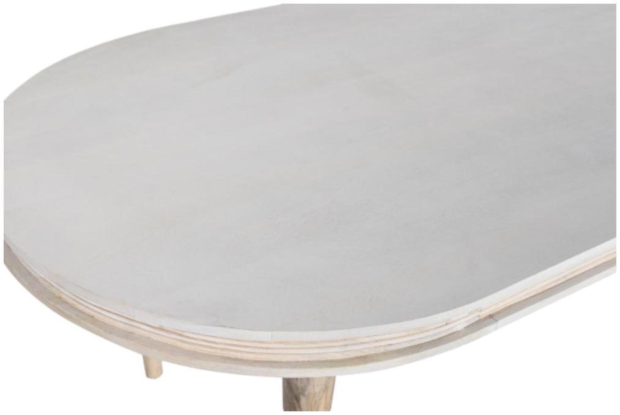 Product photograph of Modern White Mango Wood 6 Seater Oval Dining Table from Choice Furniture Superstore.