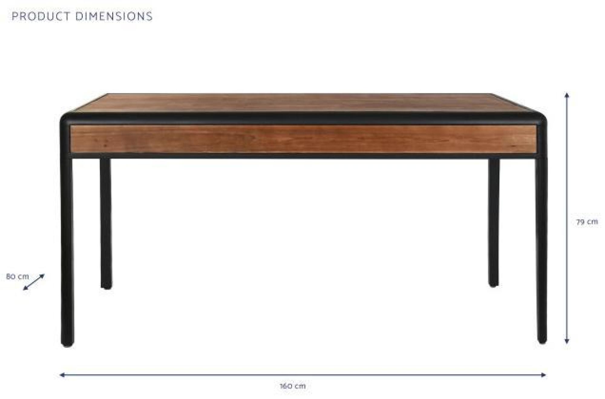Product photograph of Cuttack Wood And Metal 6 Seater Dining Table from Choice Furniture Superstore.