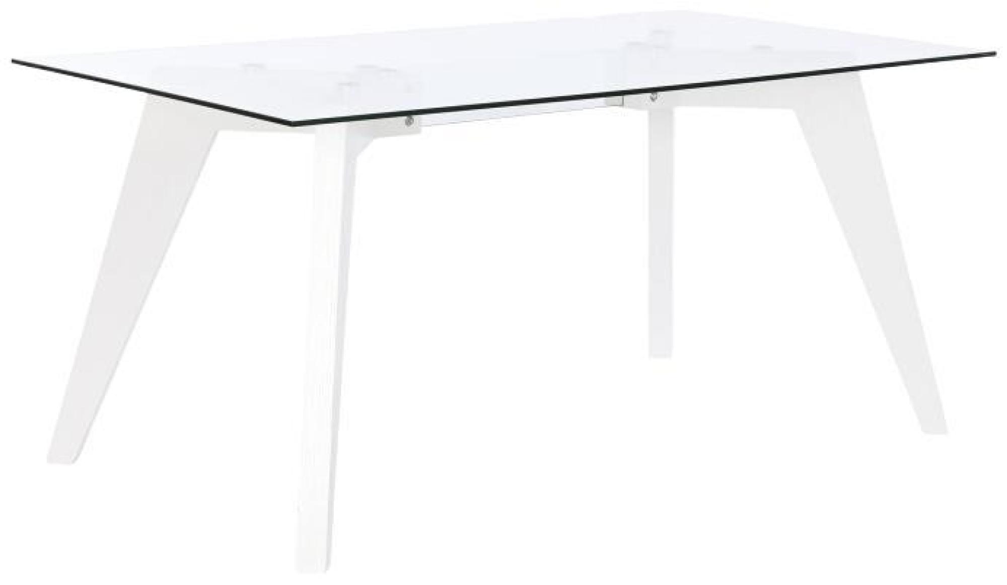 Product photograph of California White And Glass 6 Seater Dining Table from Choice Furniture Superstore.