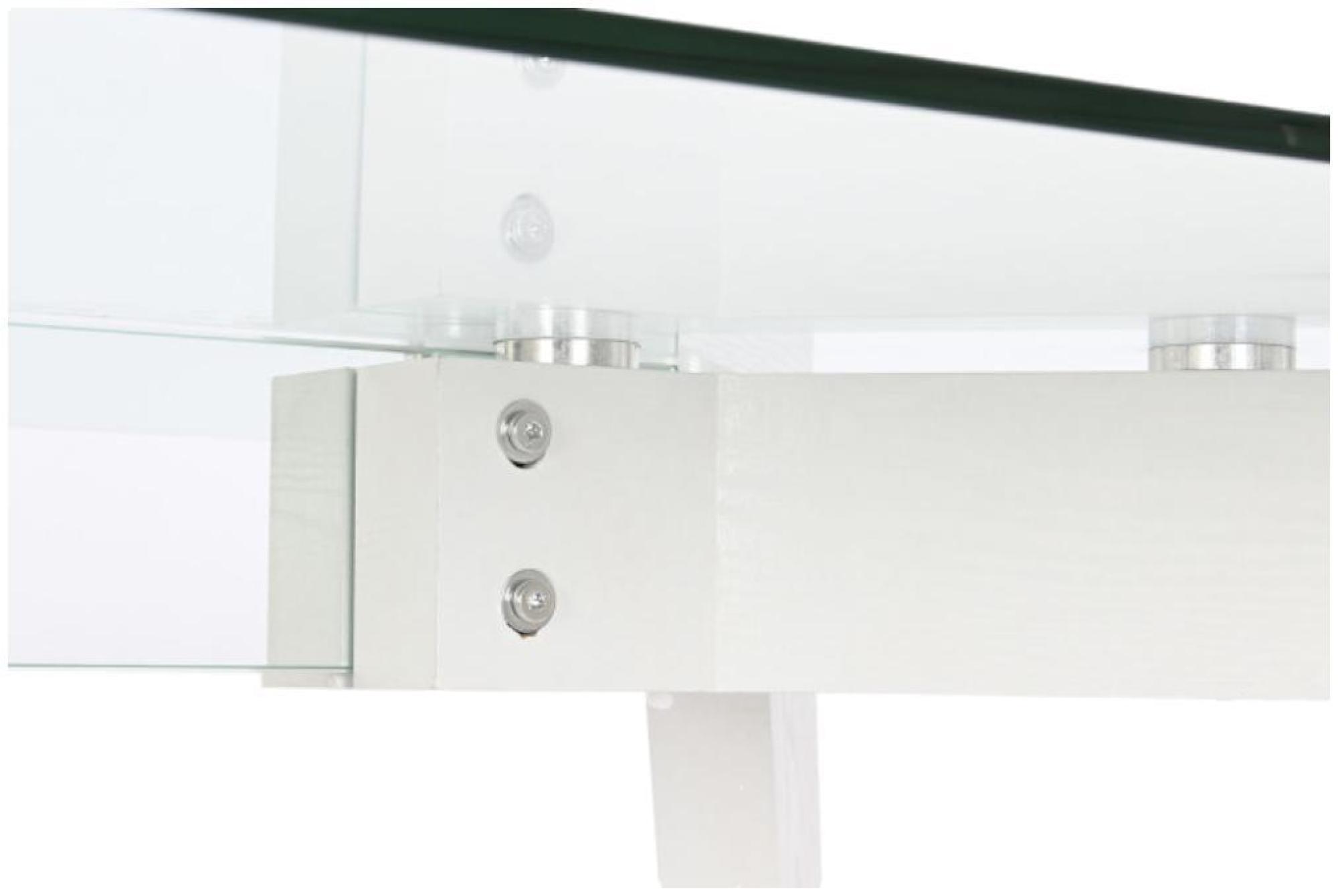 Product photograph of California White And Glass 6 Seater Dining Table from Choice Furniture Superstore.