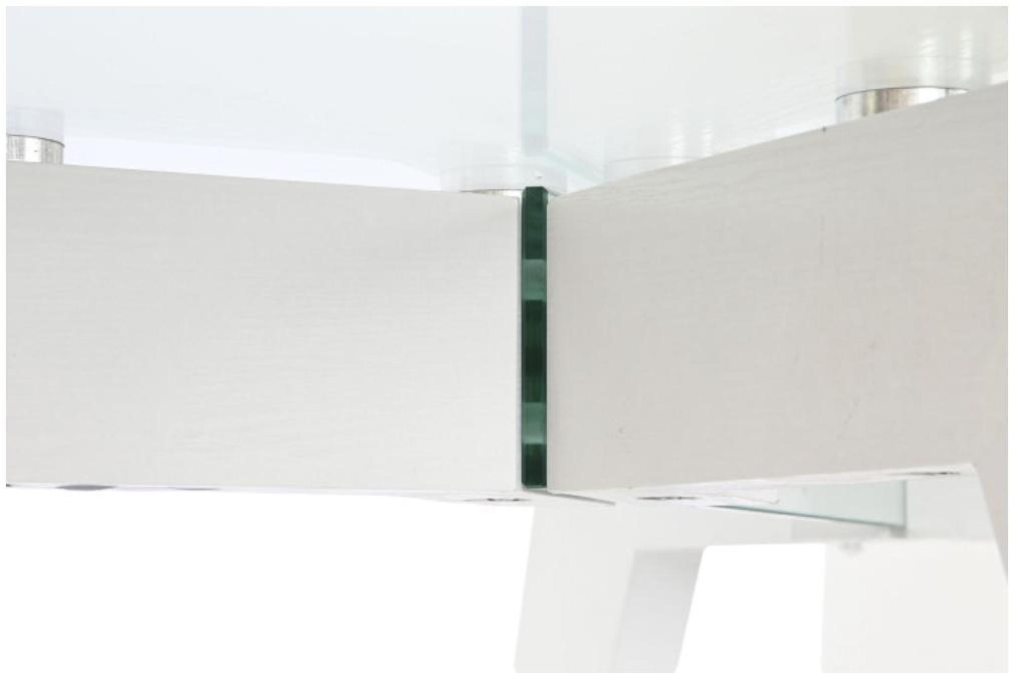 Product photograph of California White And Glass 6 Seater Dining Table from Choice Furniture Superstore.