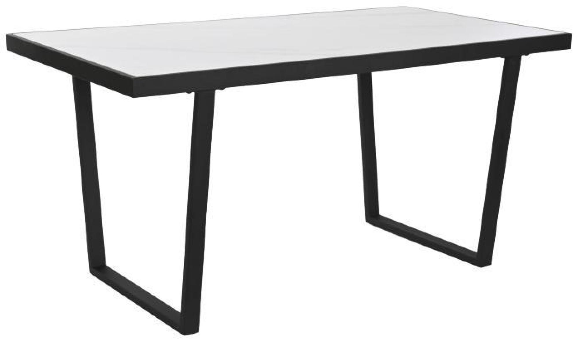 Product photograph of Urban White Ceramic 6 Seater Dining Table With Black Metal Legs from Choice Furniture Superstore.