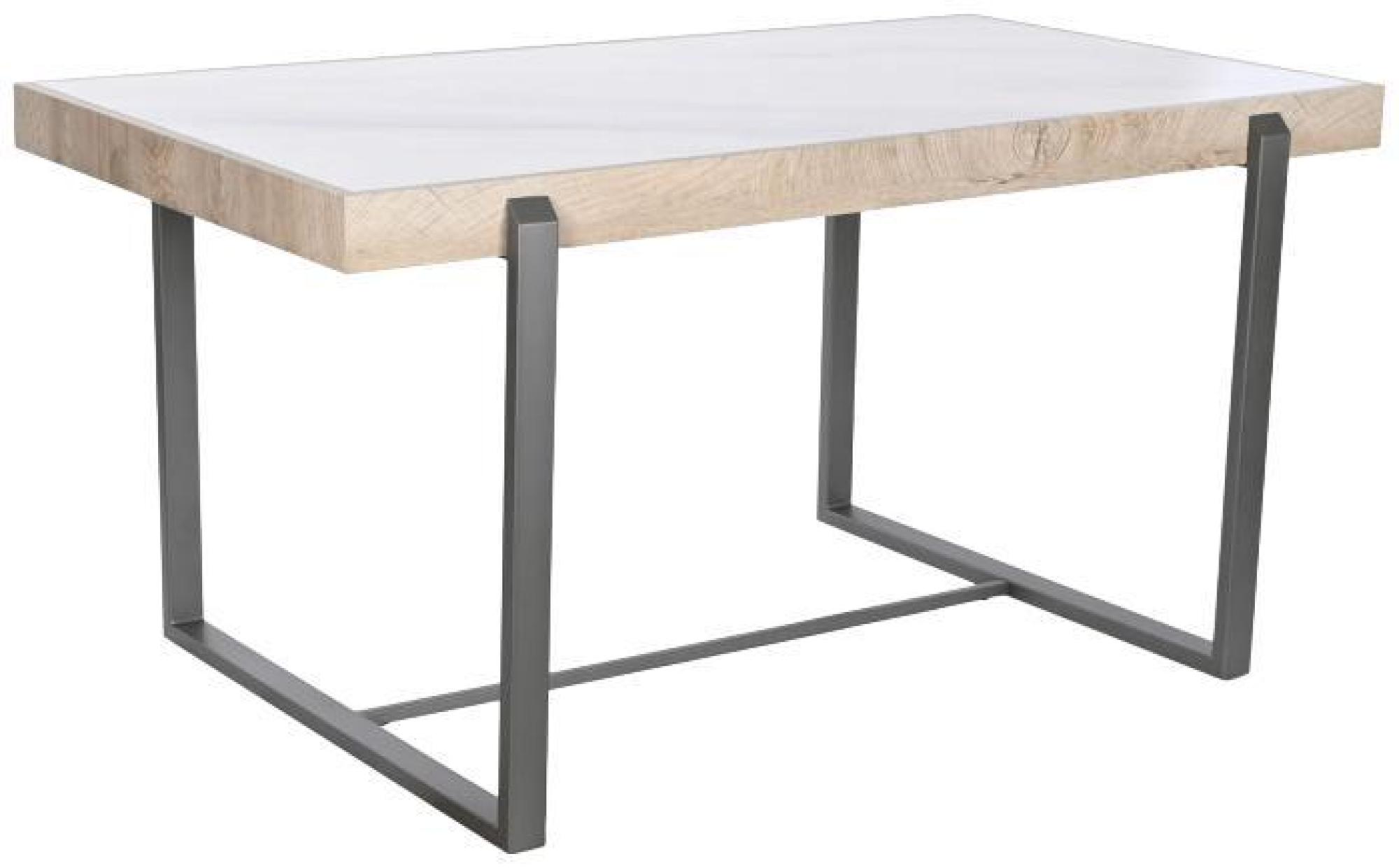 Product photograph of Urban White Ceramic 6 Seater Dining Table With Grey Metal Legs from Choice Furniture Superstore.