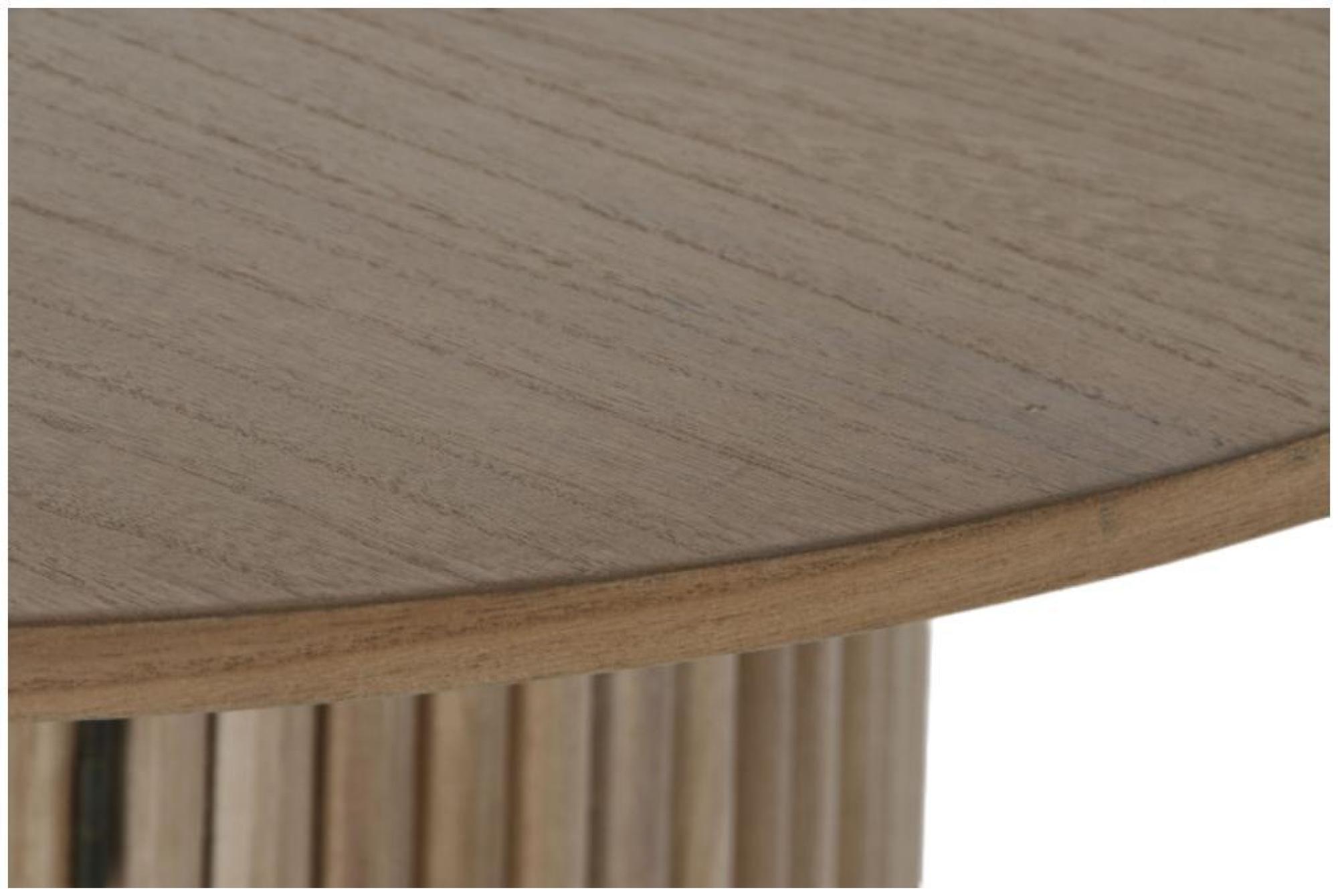 Product photograph of Natural Wood Fluted 6 Seater Storage Dining Table from Choice Furniture Superstore.