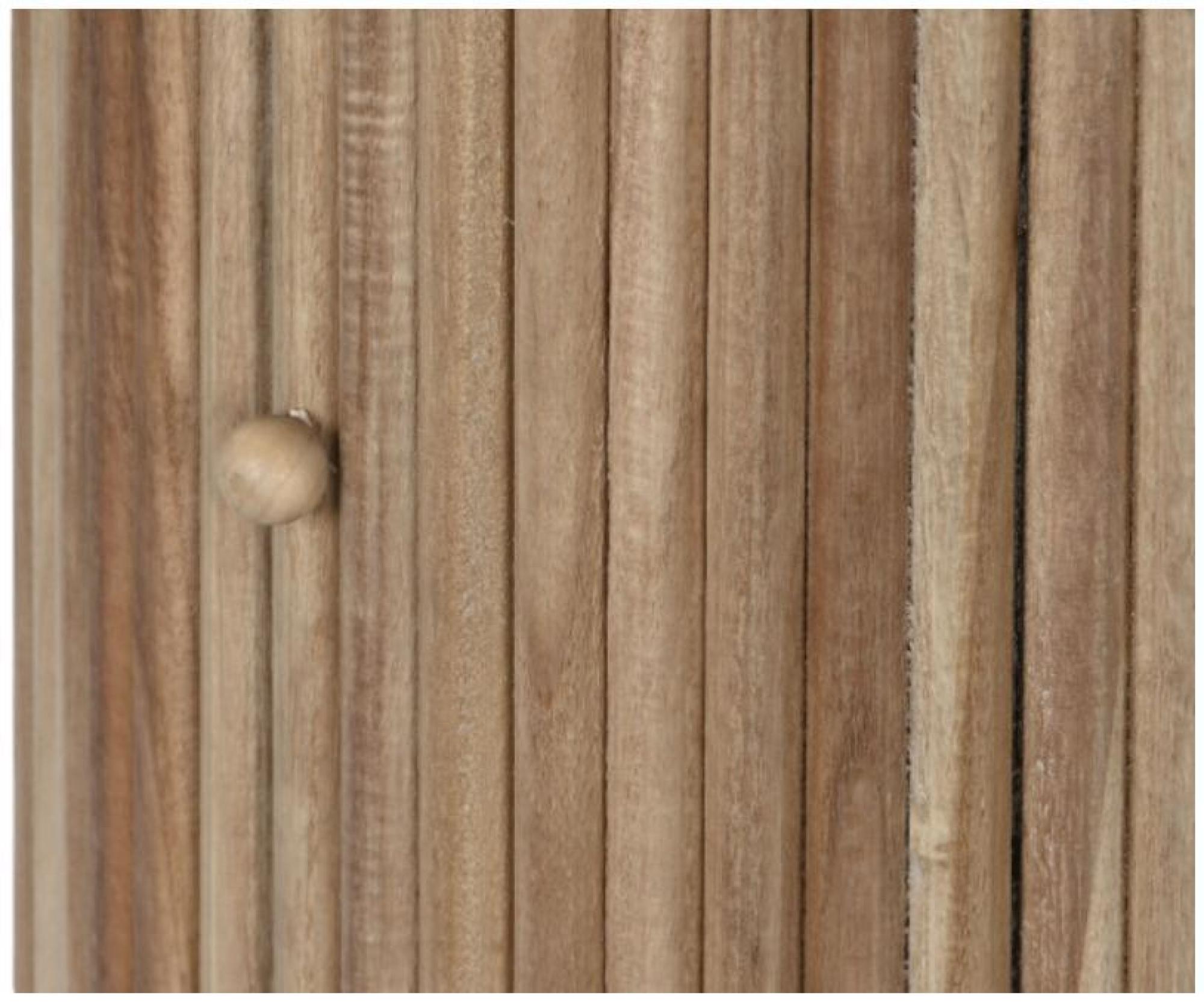 Product photograph of Natural Wood Fluted 6 Seater Storage Dining Table from Choice Furniture Superstore.