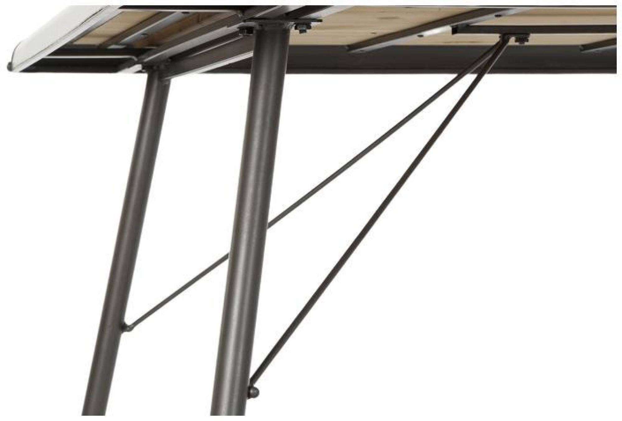 Product photograph of Indel Industrial Style Wood And Metal 6 Seater Dining Table from Choice Furniture Superstore.