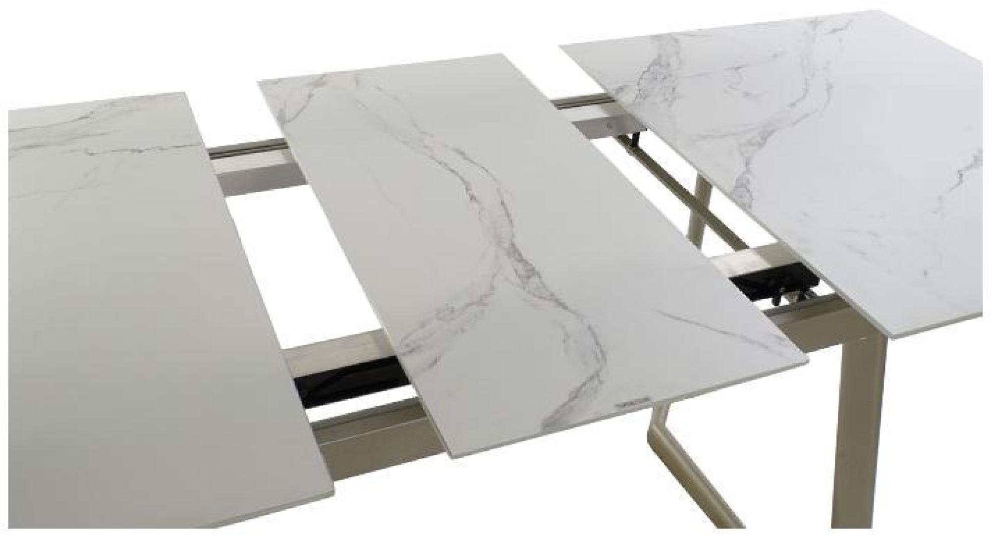 Product photograph of Glam White Glass 4-6 Seater Extending Dining Table from Choice Furniture Superstore.