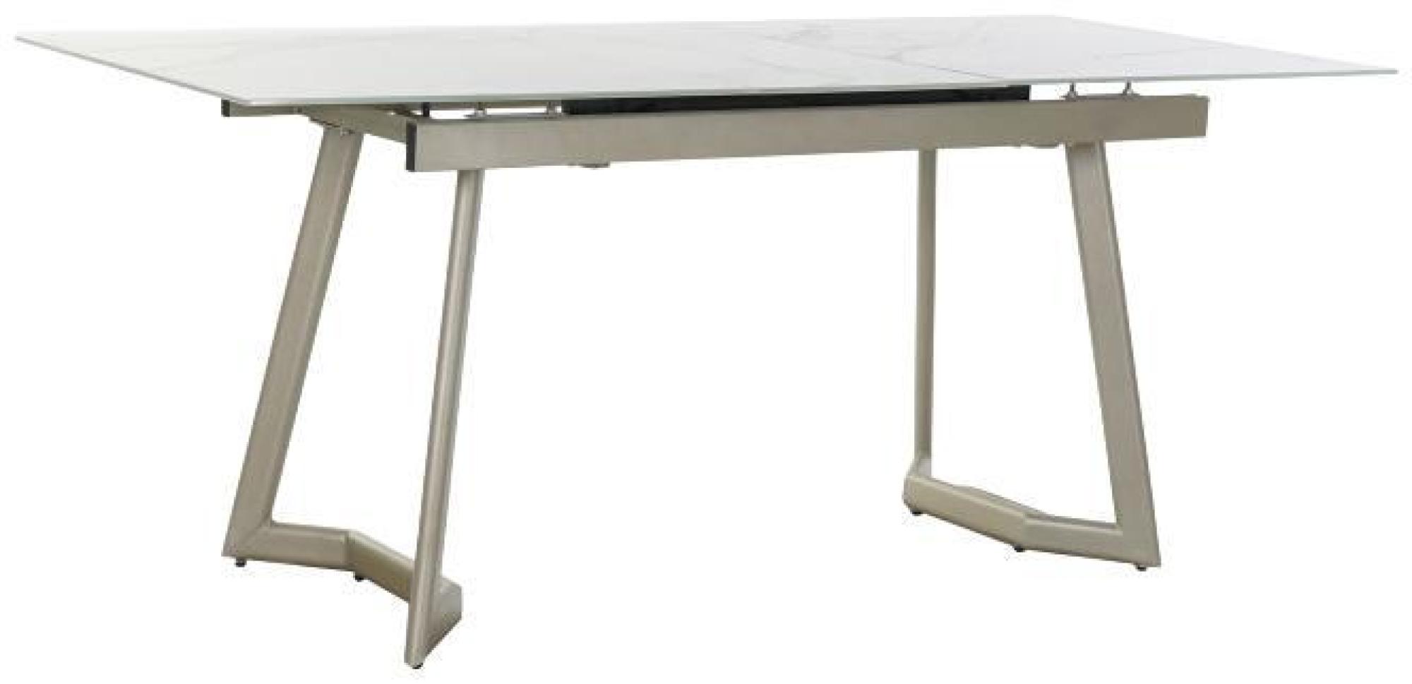 Product photograph of Glam White Glass 4-6 Seater Extending Dining Table from Choice Furniture Superstore.