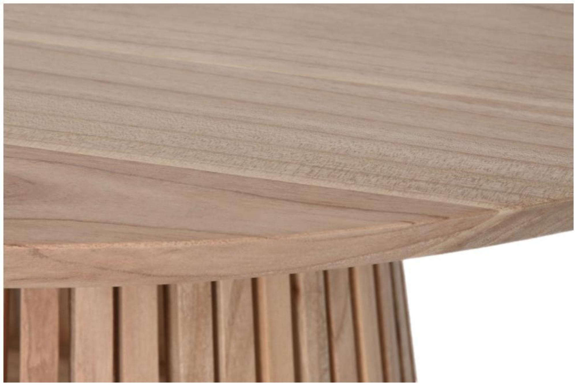 Product photograph of Konark Natural Mindi Wood 6 Seater Oval Dining Table - Slatted Base from Choice Furniture Superstore.
