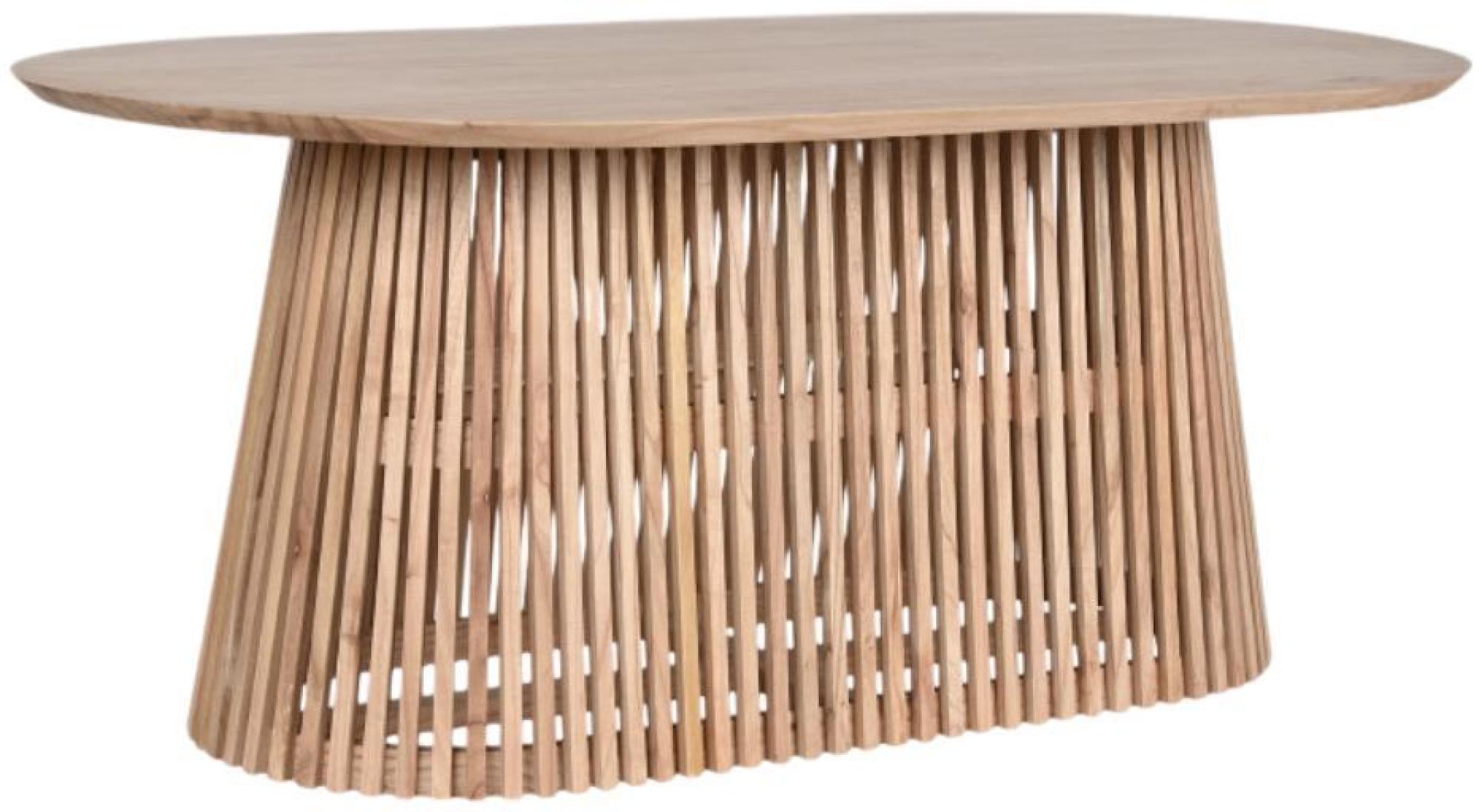 Product photograph of Konark Natural Mindi Wood 6 Seater Oval Dining Table - Slatted Base from Choice Furniture Superstore.