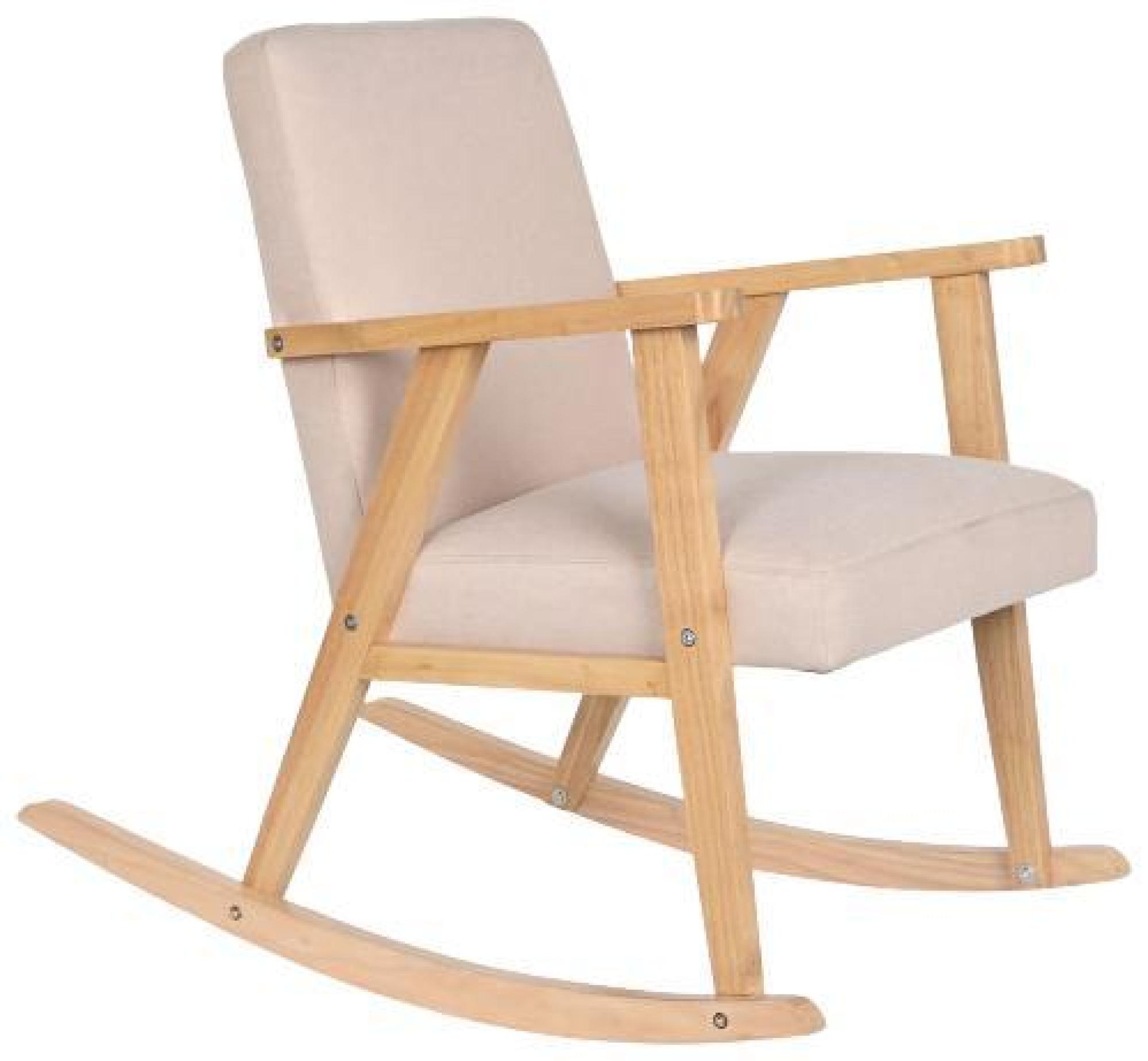 Product photograph of Scandi Beige Beech Fabric Rocking Chair from Choice Furniture Superstore.