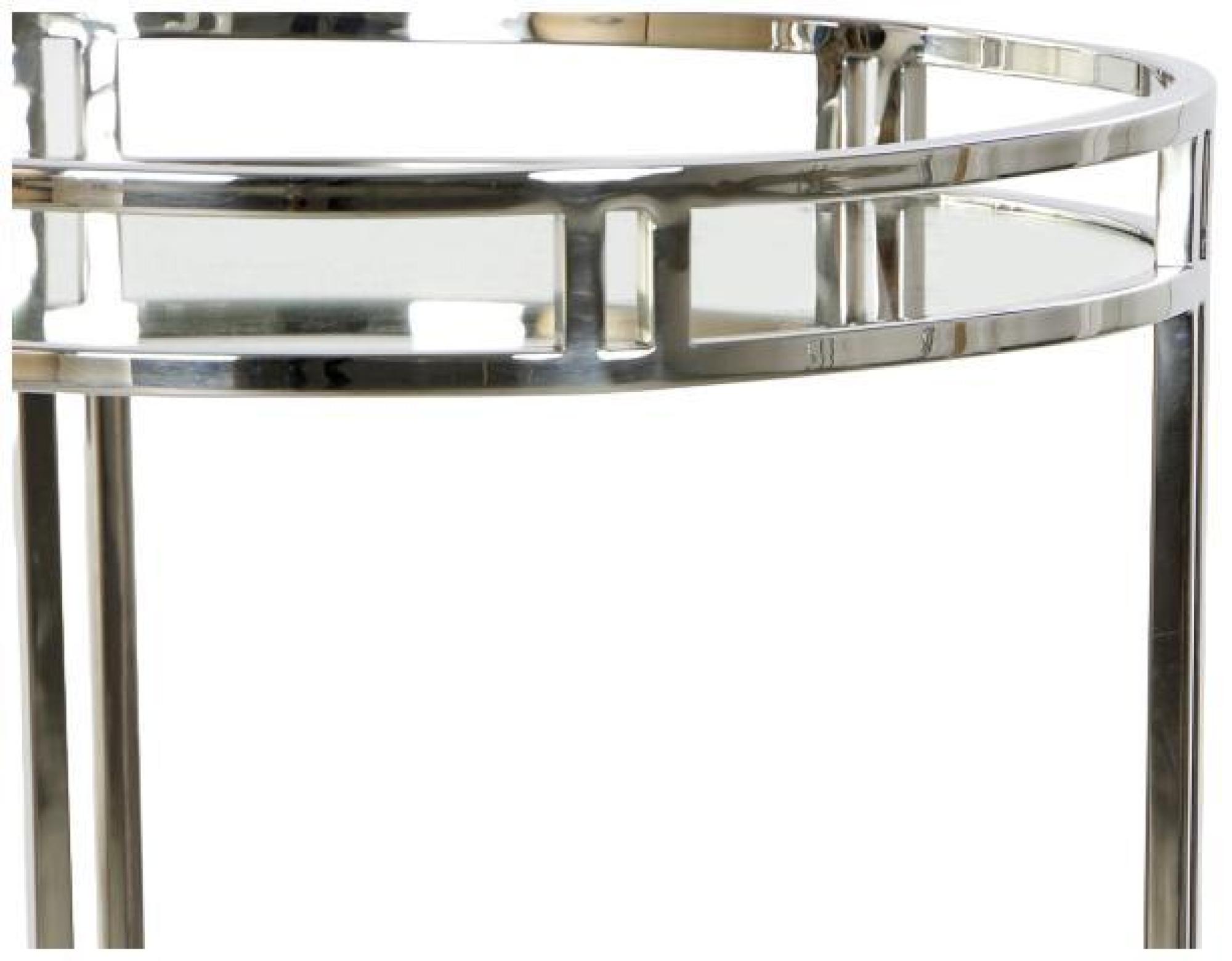 Product photograph of Modern Silver Mirrored Top Side Table from Choice Furniture Superstore.