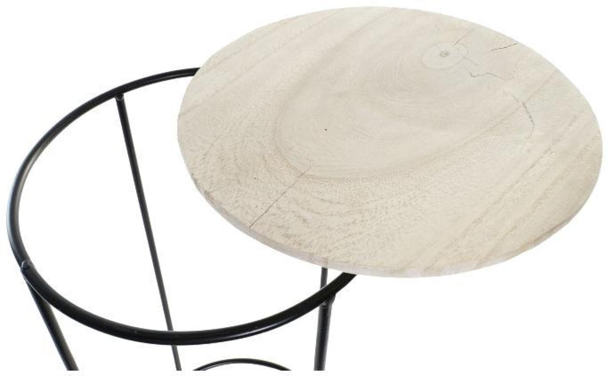 Product photograph of African Natural And Black Wood Side Table - Set Of 2 from Choice Furniture Superstore.