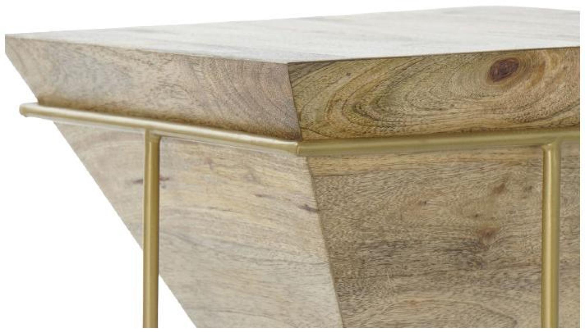 Product photograph of Modern Natural And Golden Wood Side Table from Choice Furniture Superstore.