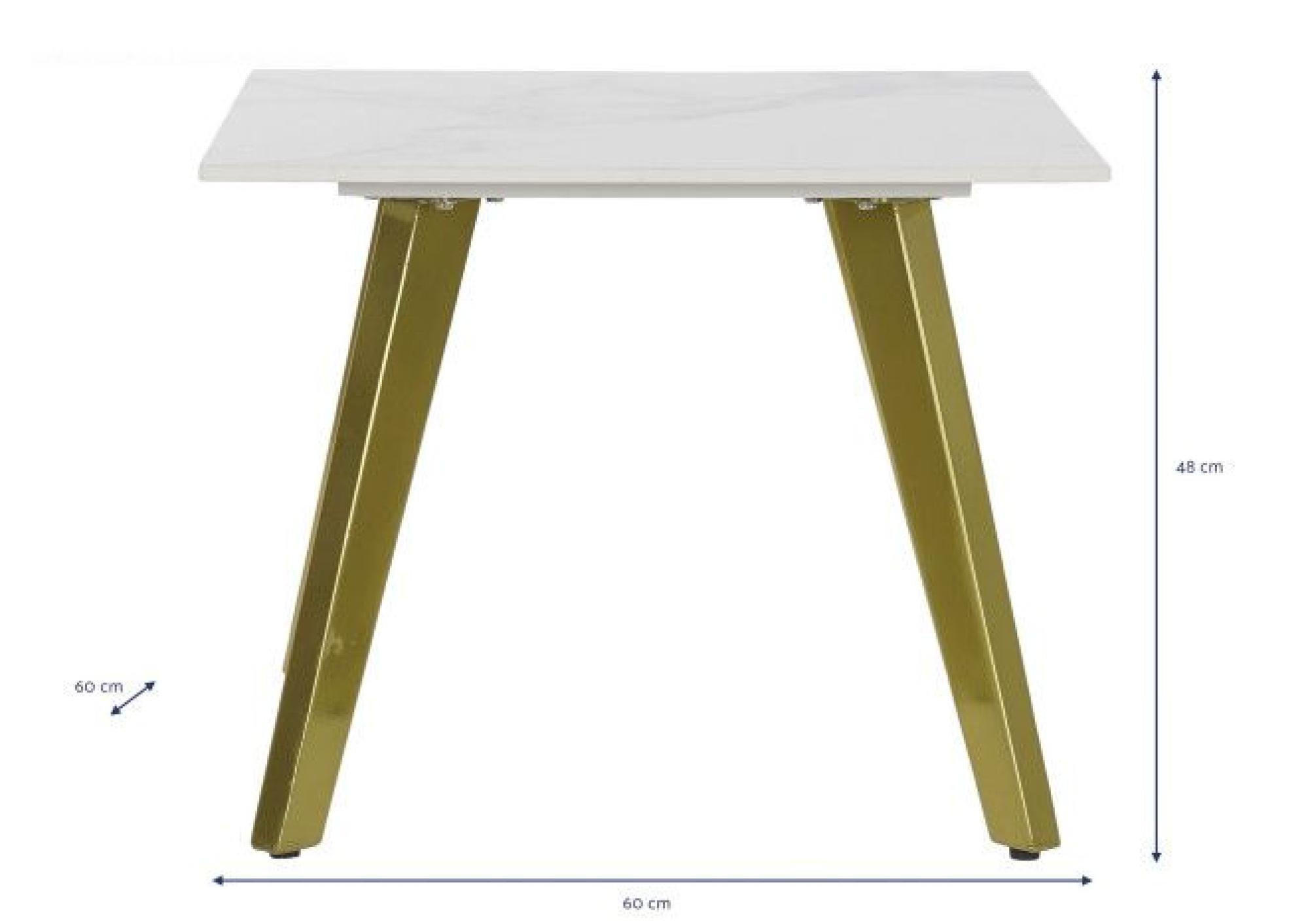 Product photograph of Golden And White Ceramic Side Table from Choice Furniture Superstore.