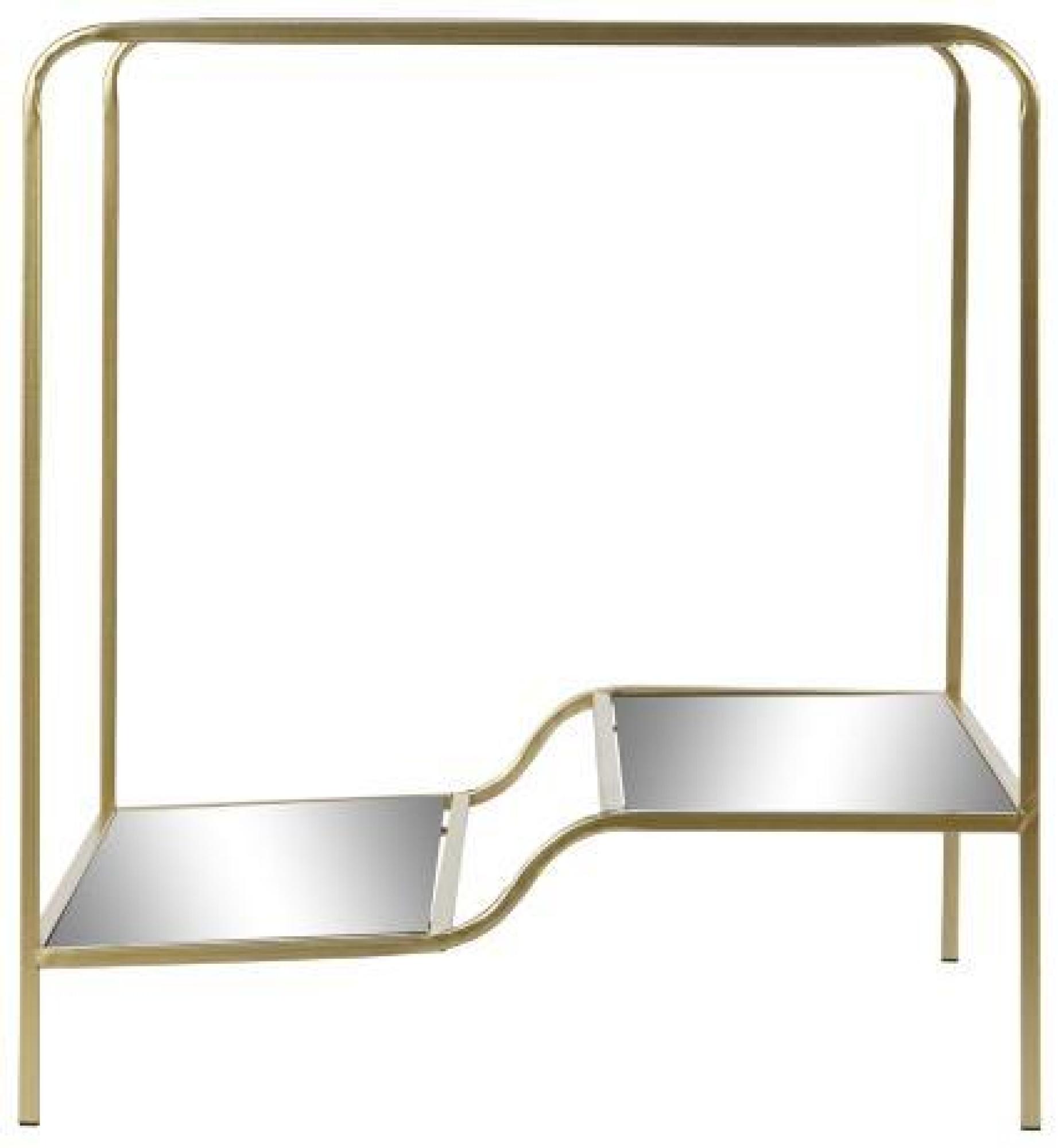 Product photograph of Glam Golden And Mirrored Top Side Table from Choice Furniture Superstore.