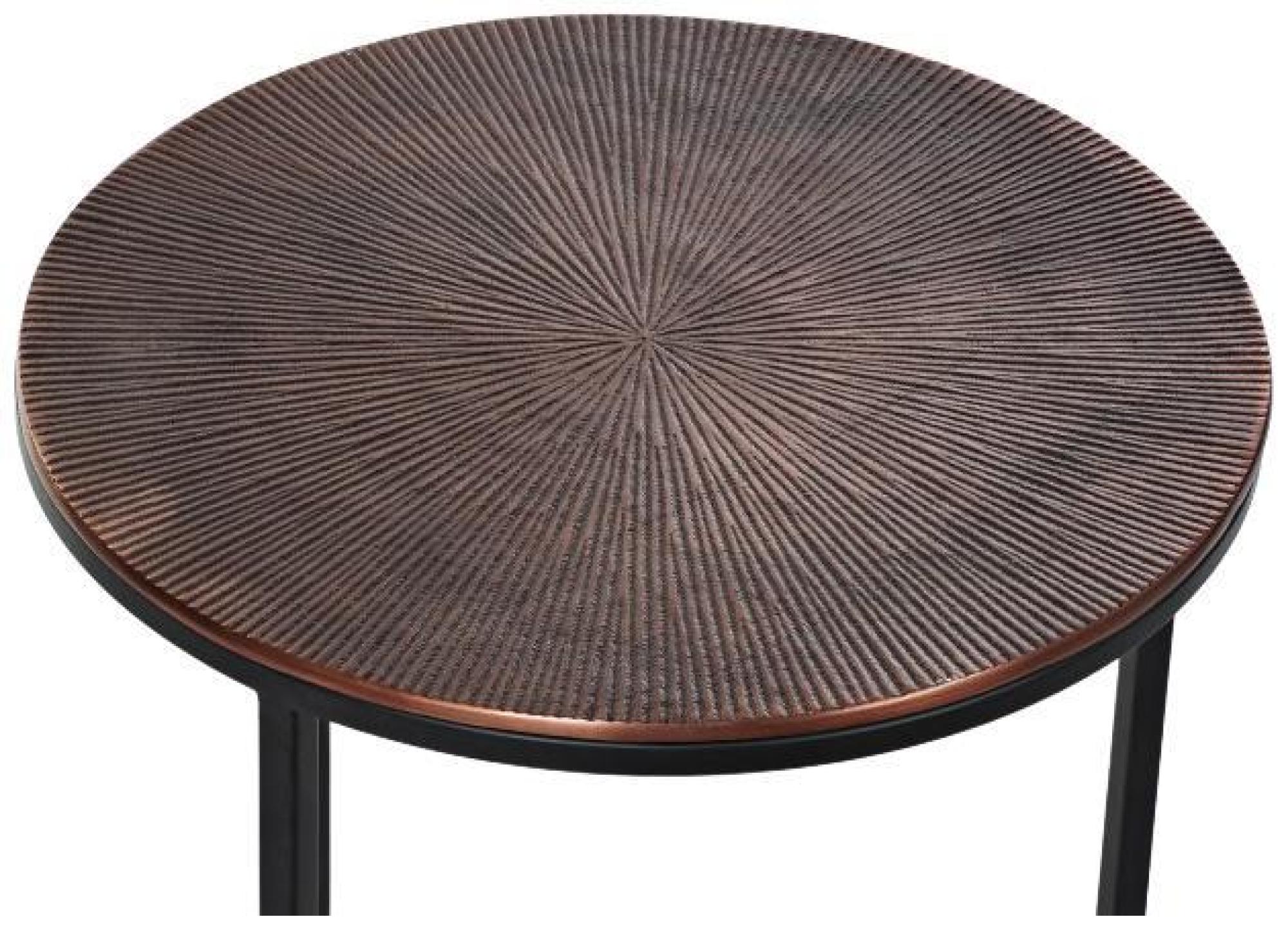 Product photograph of Loft Black And Copper Metal Side Table - Set Of 3 from Choice Furniture Superstore.