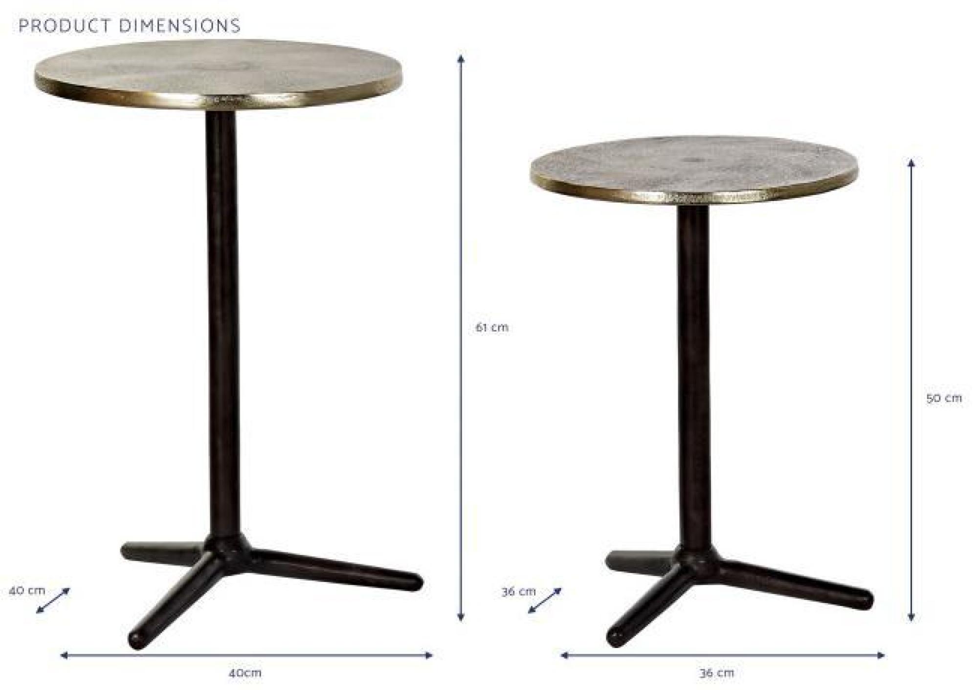 Product photograph of Loft Black And Golden Metal Side Table - Set Of 2 from Choice Furniture Superstore.