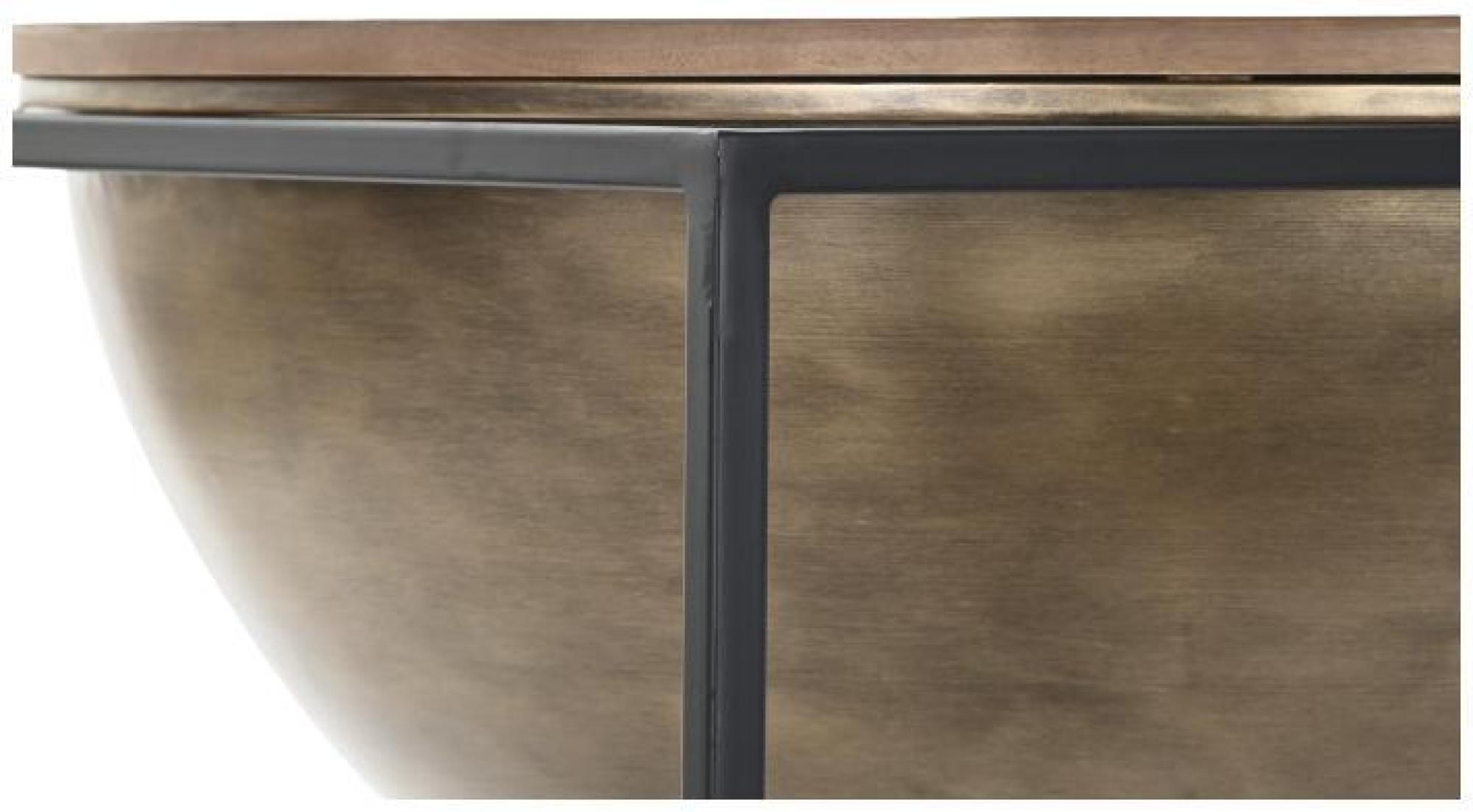 Product photograph of Loft Black And Brown Metal Side Table from Choice Furniture Superstore.