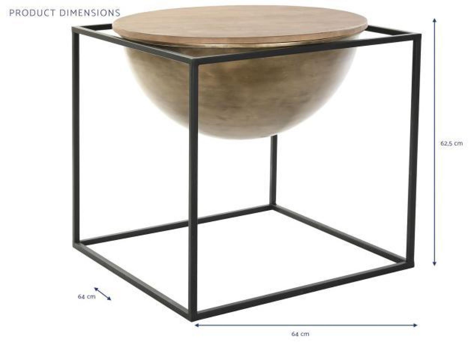 Product photograph of Loft Black And Brown Metal Side Table from Choice Furniture Superstore.