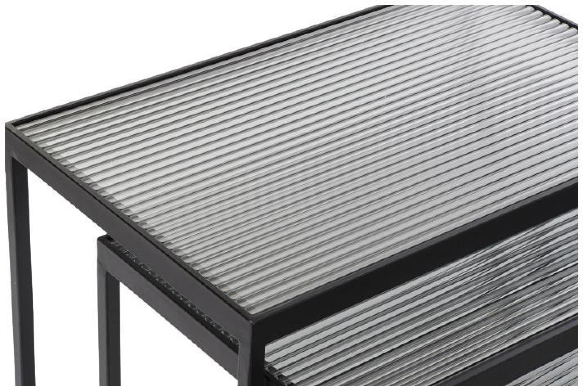 Product photograph of Black Metal Square Side Table - Set Of 3 from Choice Furniture Superstore.