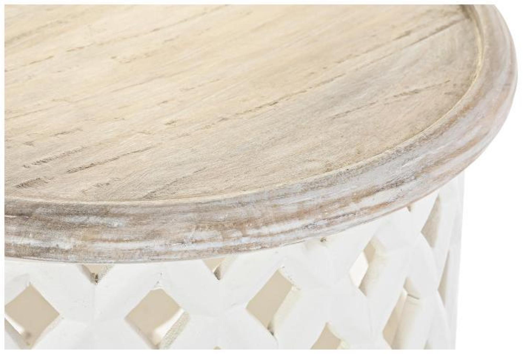 Product photograph of Natural And White Wood Side Table from Choice Furniture Superstore.