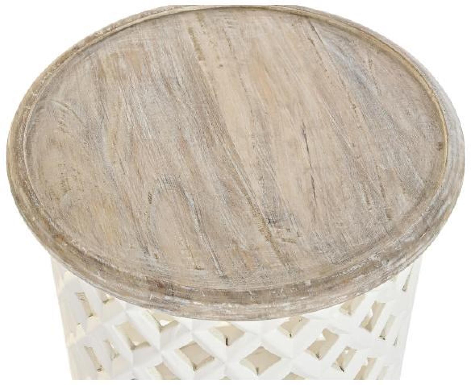 Product photograph of Natural And White Wood Side Table from Choice Furniture Superstore.