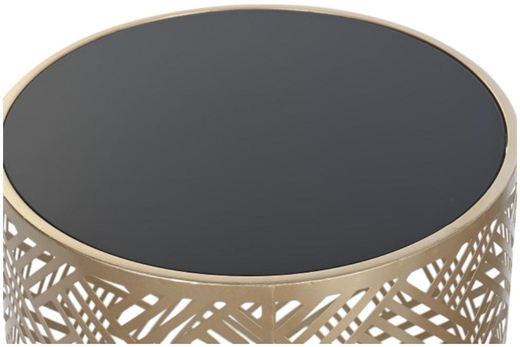 Product photograph of Glam Golden And Black Metal Side Table - Set Of 2 from Choice Furniture Superstore.