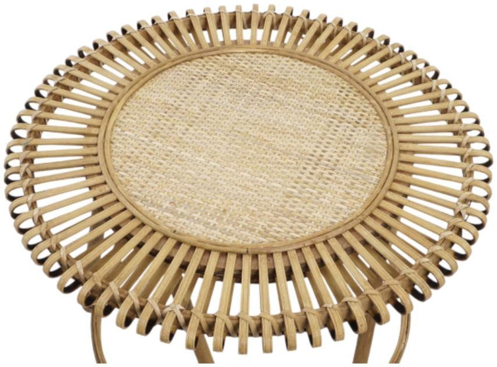 Product photograph of Tropical Light Brown Rattan Side Table - Set Of 2 from Choice Furniture Superstore.