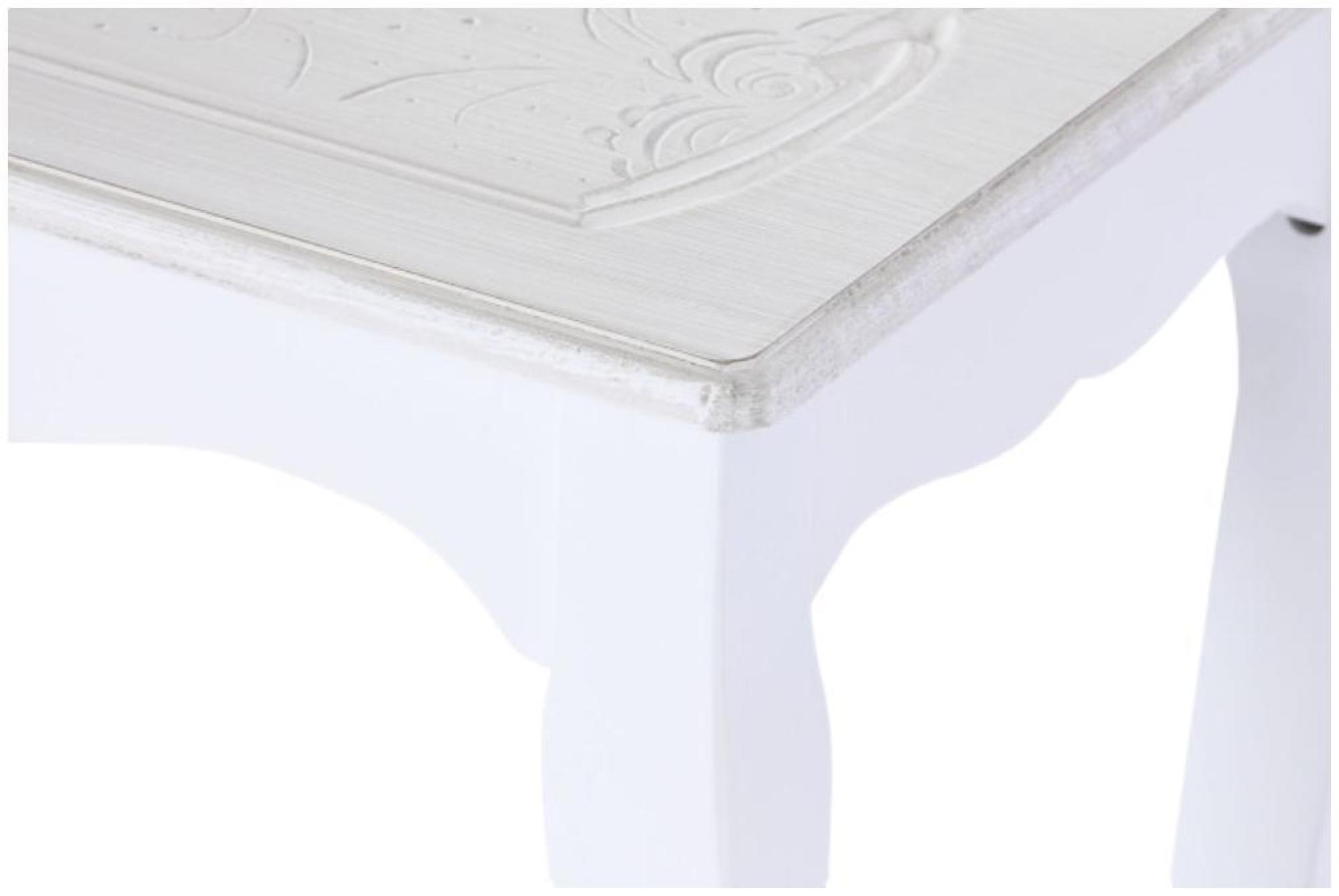 Product photograph of Romantic White Wood Side Table - Set Of 3 from Choice Furniture Superstore.